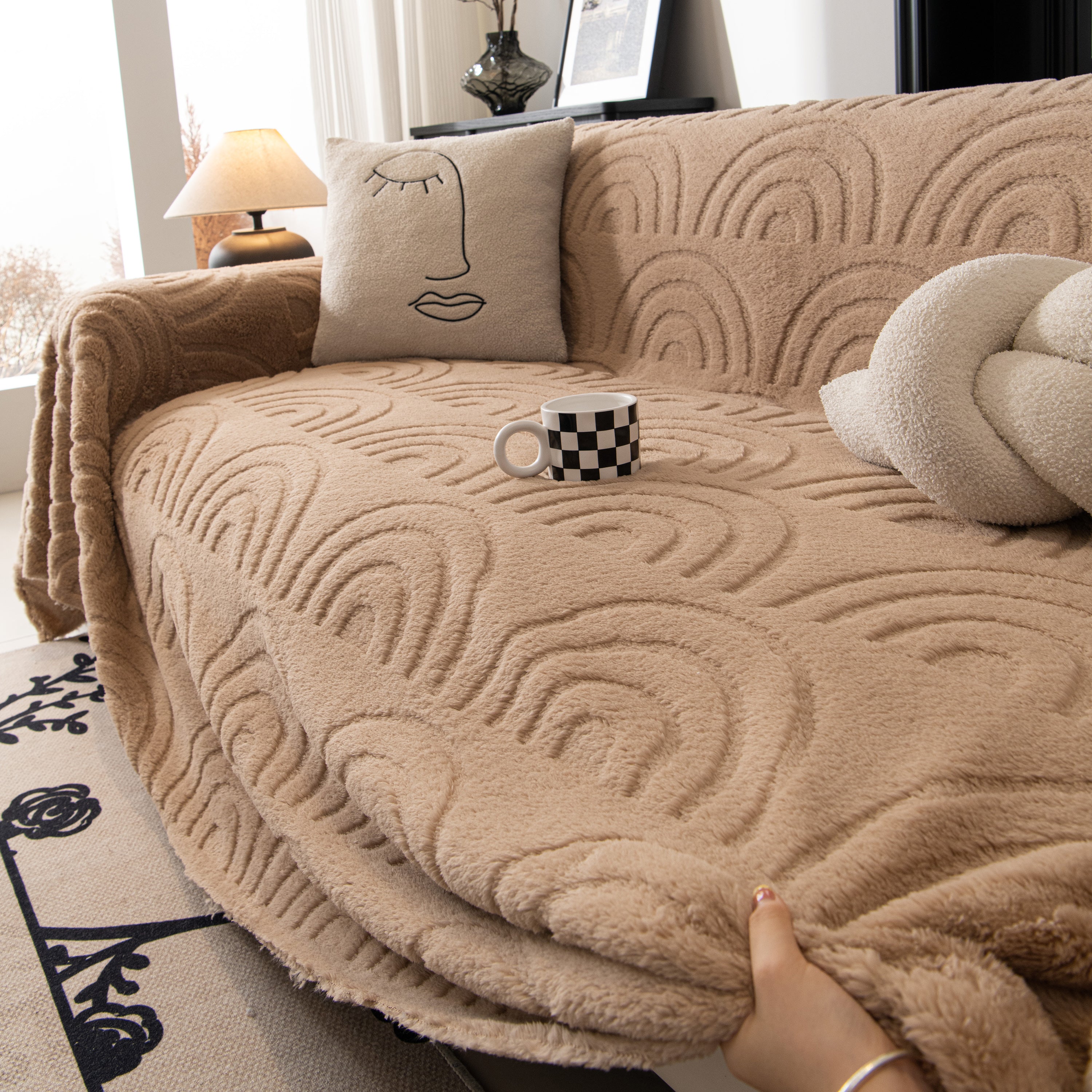 Plush Warm Decor Couch Cover Soft Jacquard Fleece Throw Blankets For Bed Couch Sofa Chair