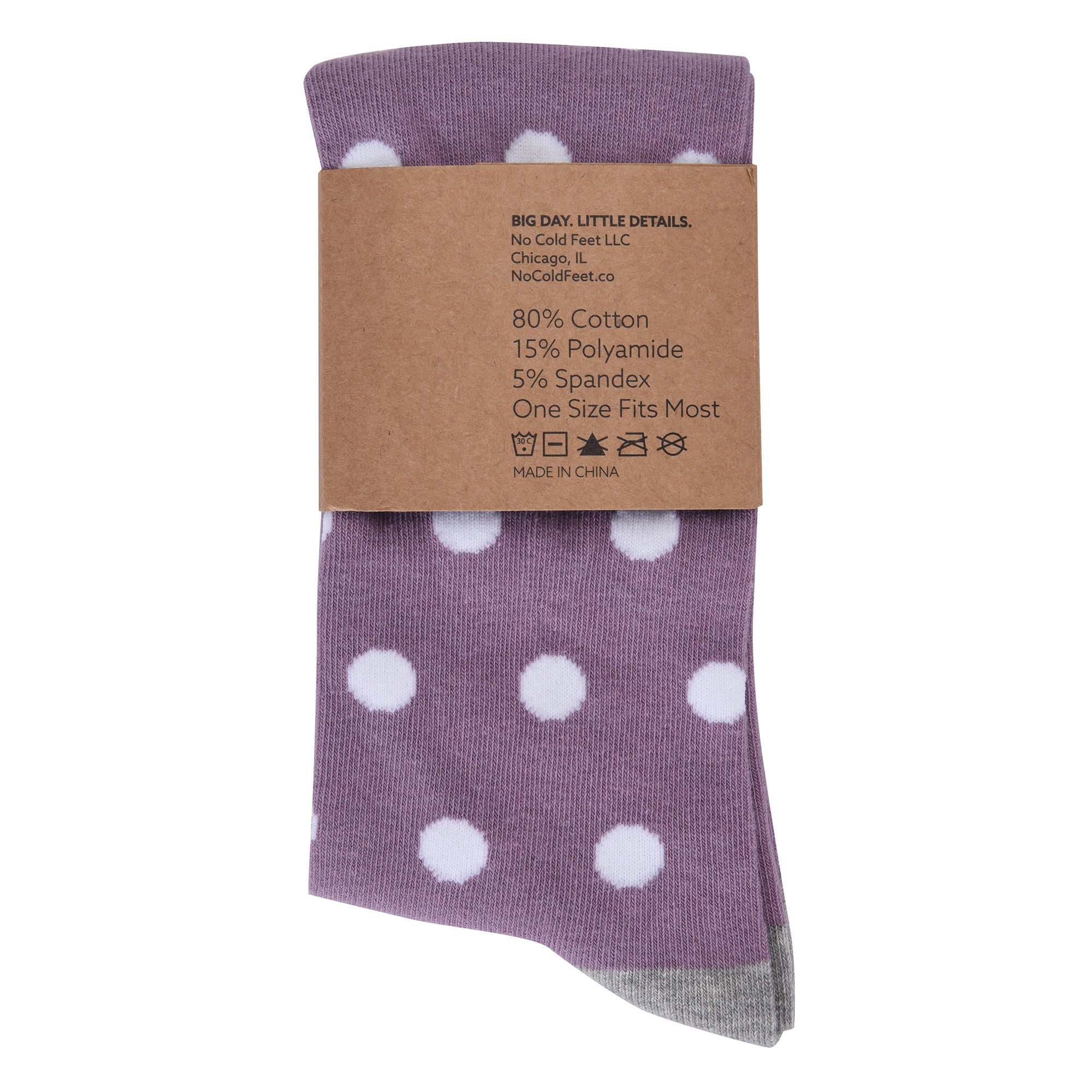 Wisteria Purple With White Polka Dot Socks