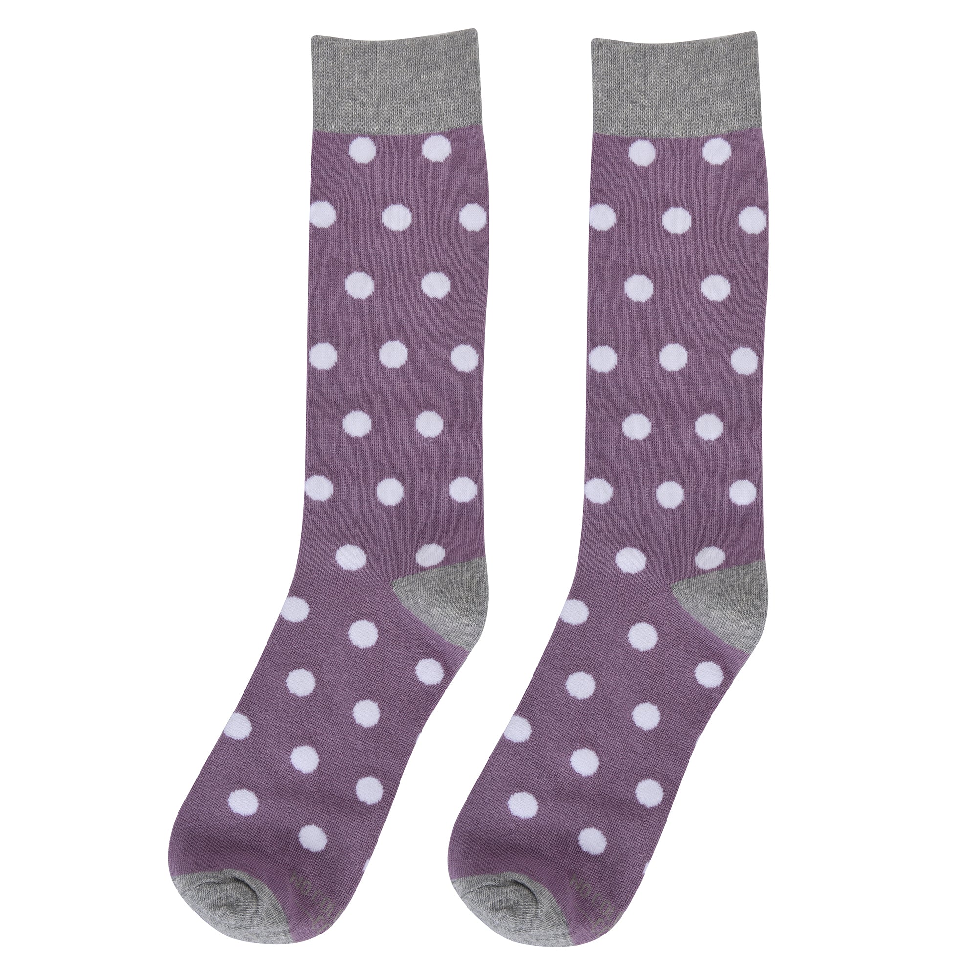 Wisteria Purple With White Polka Dot Socks