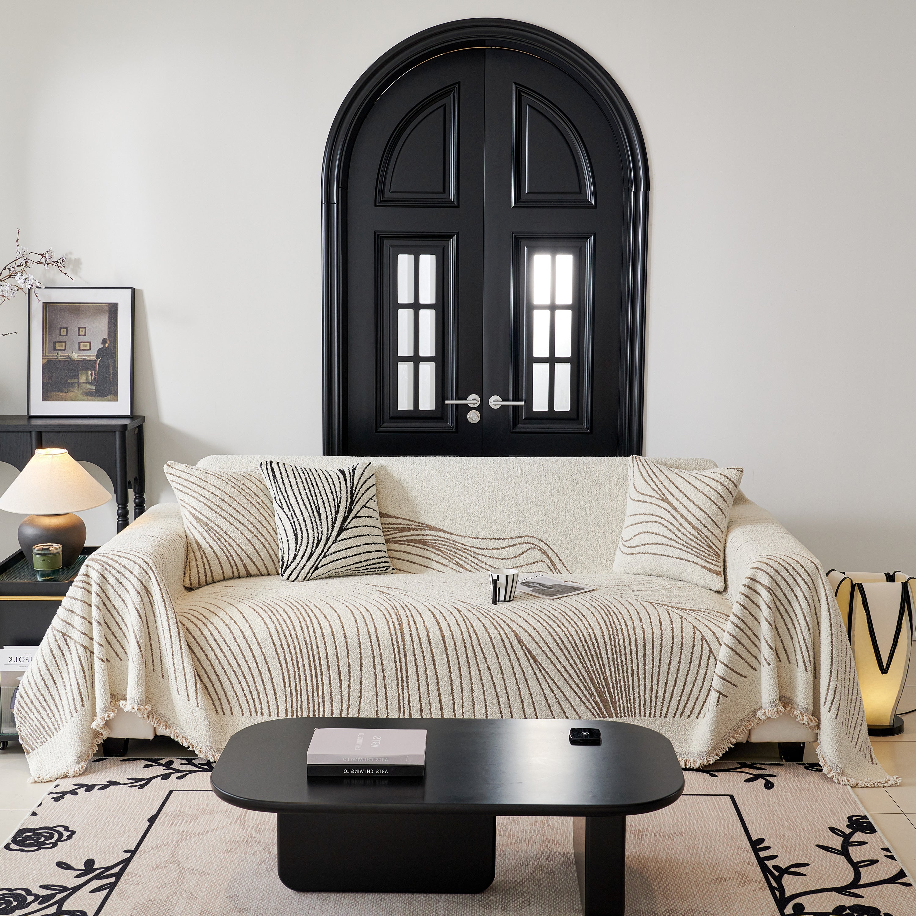 Cozy Striped Sofa Throw Blanket L Shaped Sectional Couch Covers Luxury Throws For Sofas