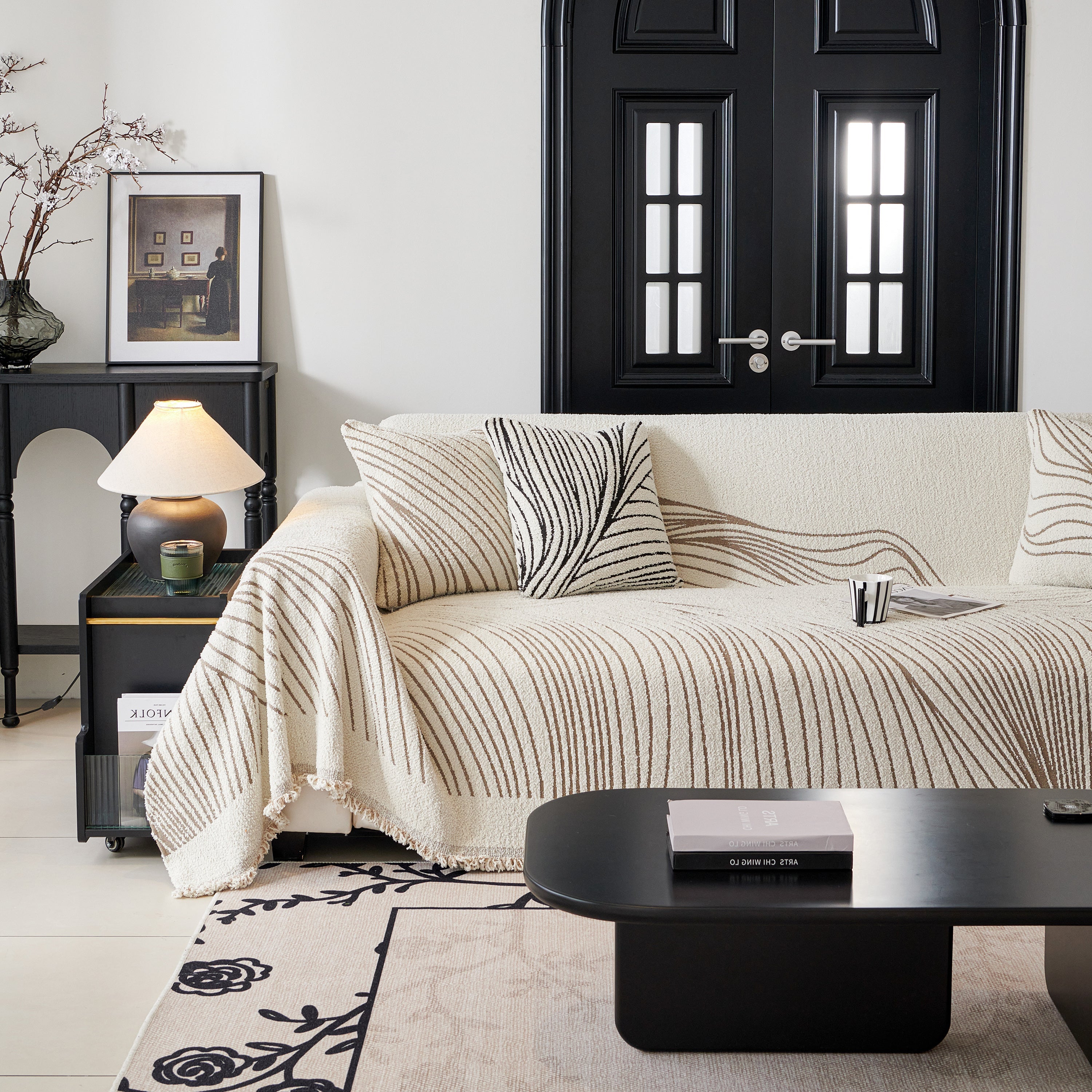 Cozy Striped Sofa Throw Blanket L Shaped Sectional Couch Covers Luxury Throws For Sofas