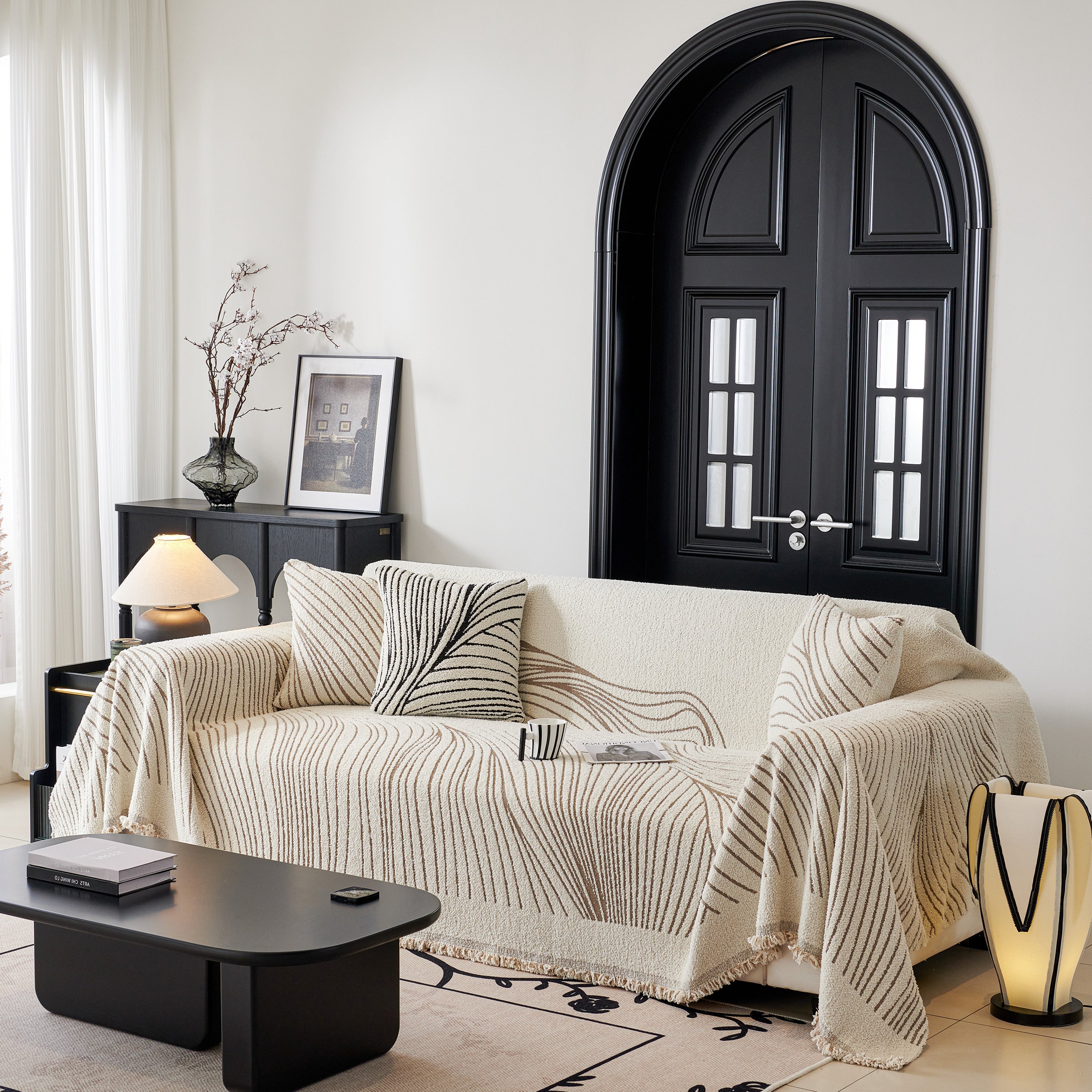 Cozy Striped Sofa Throw Blanket L Shaped Sectional Couch Covers Luxury Throws For Sofas