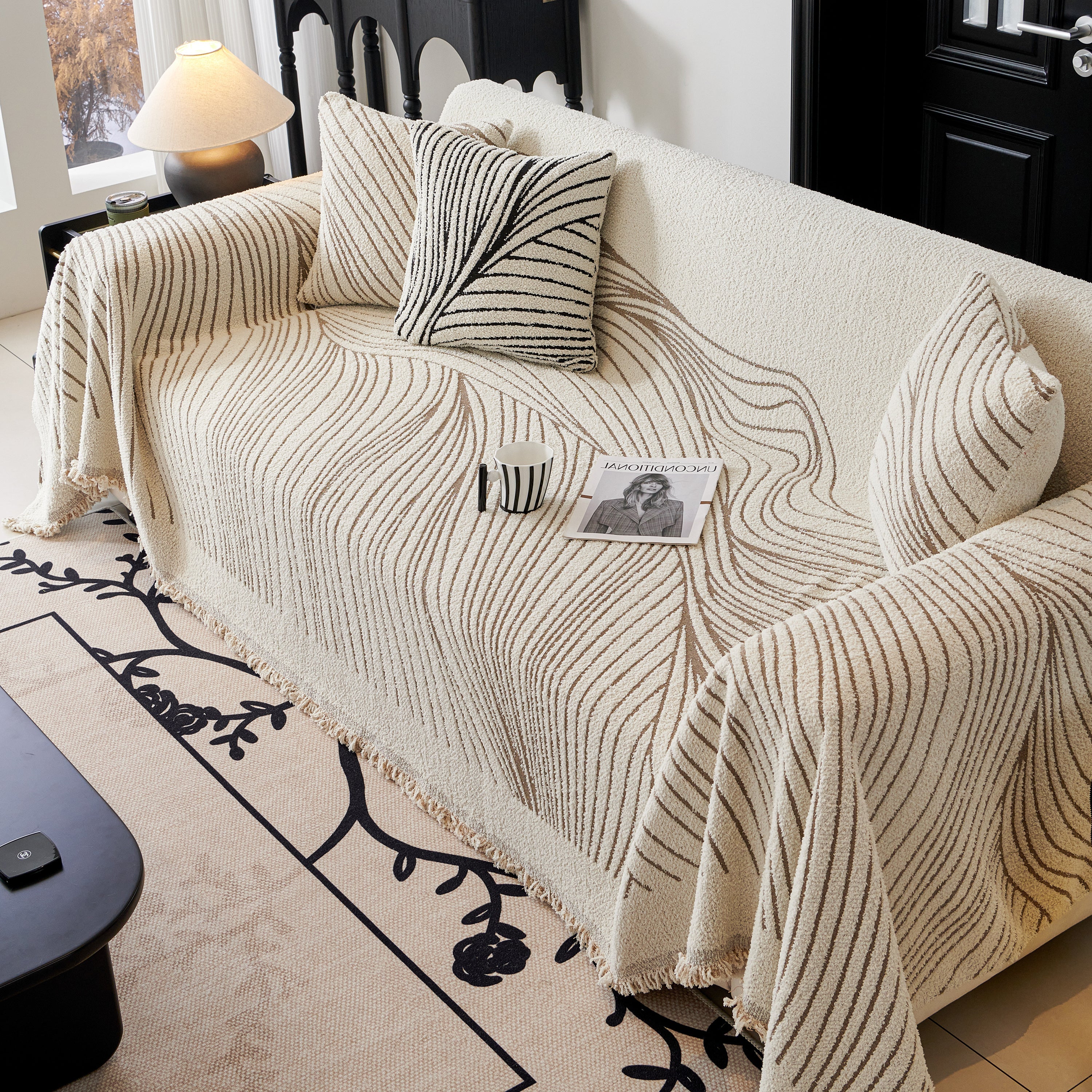 Cozy Striped Sofa Throw Blanket L Shaped Sectional Couch Covers Luxury Throws For Sofas