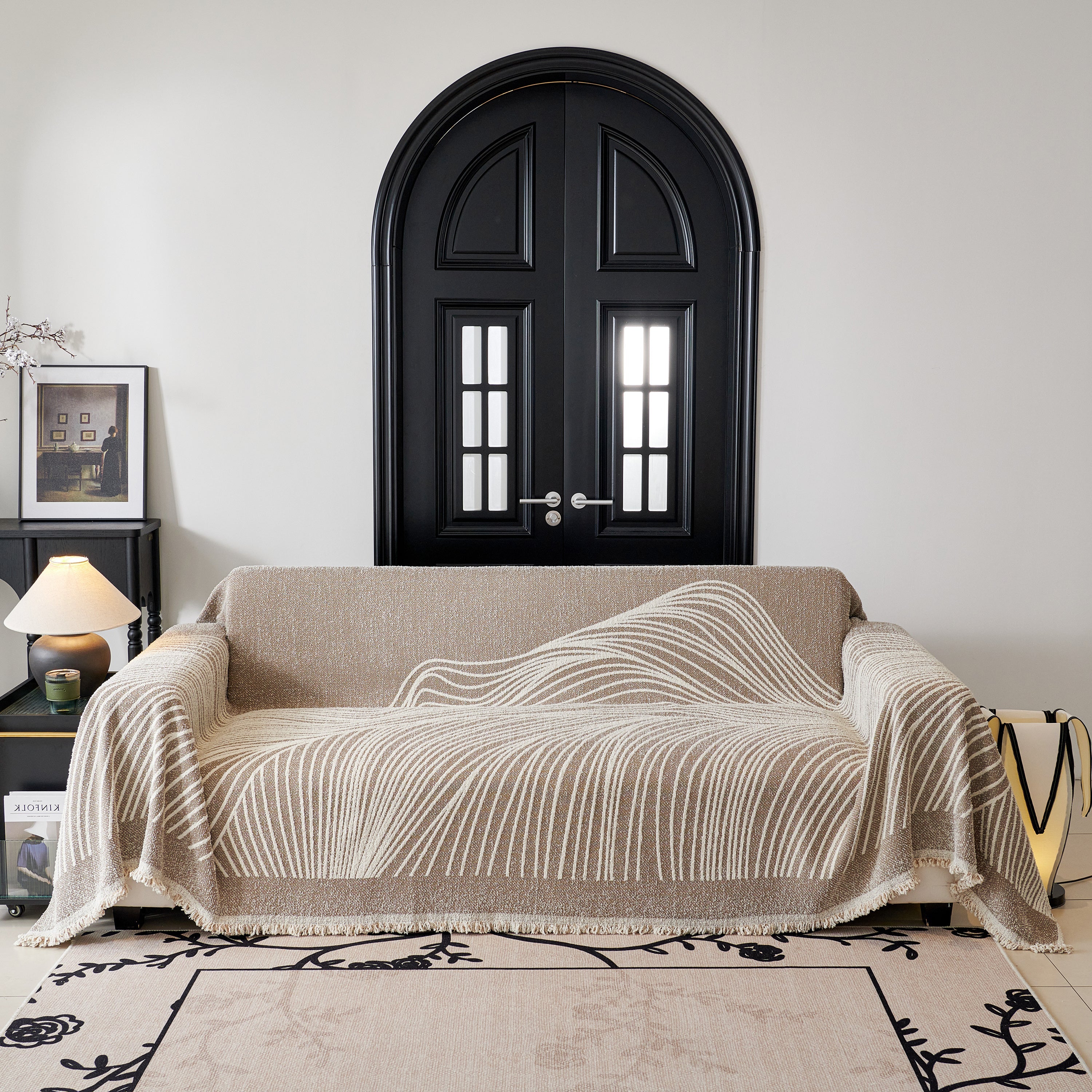Cozy Striped Sofa Throw Blanket L Shaped Sectional Couch Covers Luxury Throws For Sofas