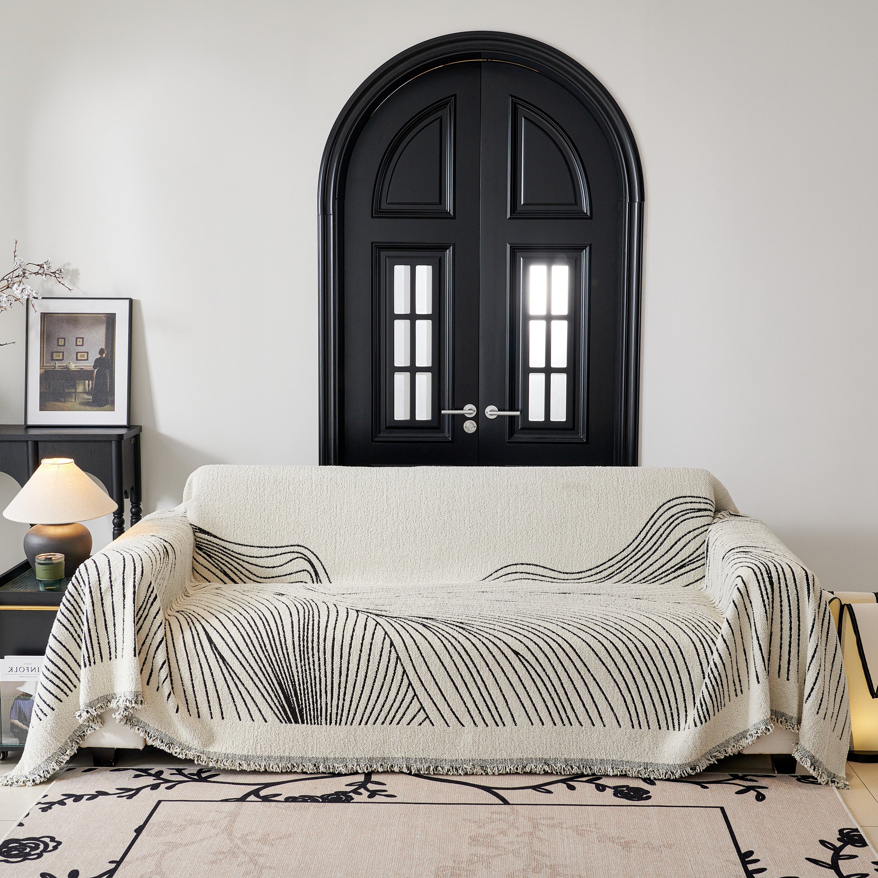 Cozy Striped Sofa Throw Blanket L Shaped Sectional Couch Covers Luxury Throws For Sofas