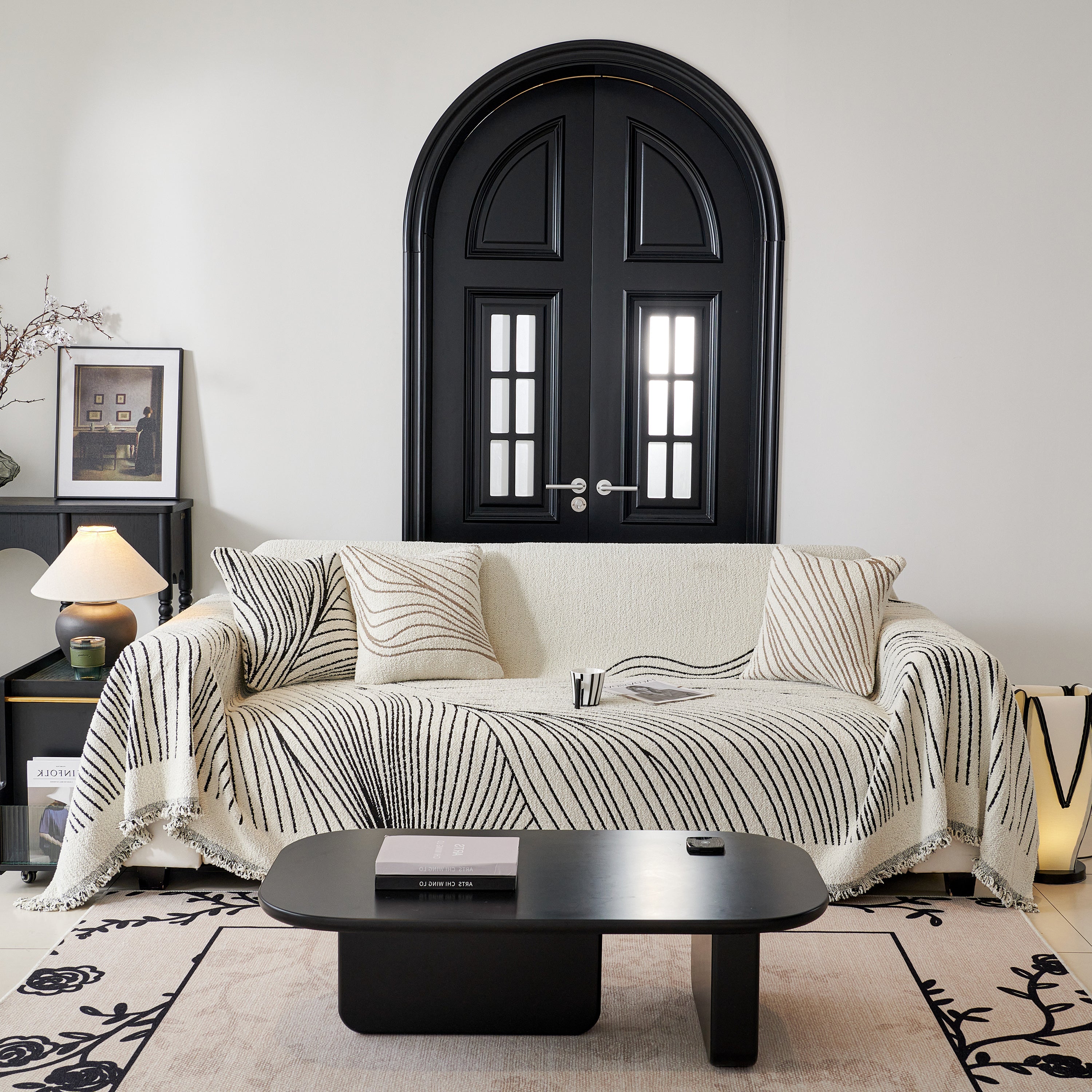 Cozy Striped Sofa Throw Blanket L Shaped Sectional Couch Covers Luxury Throws For Sofas