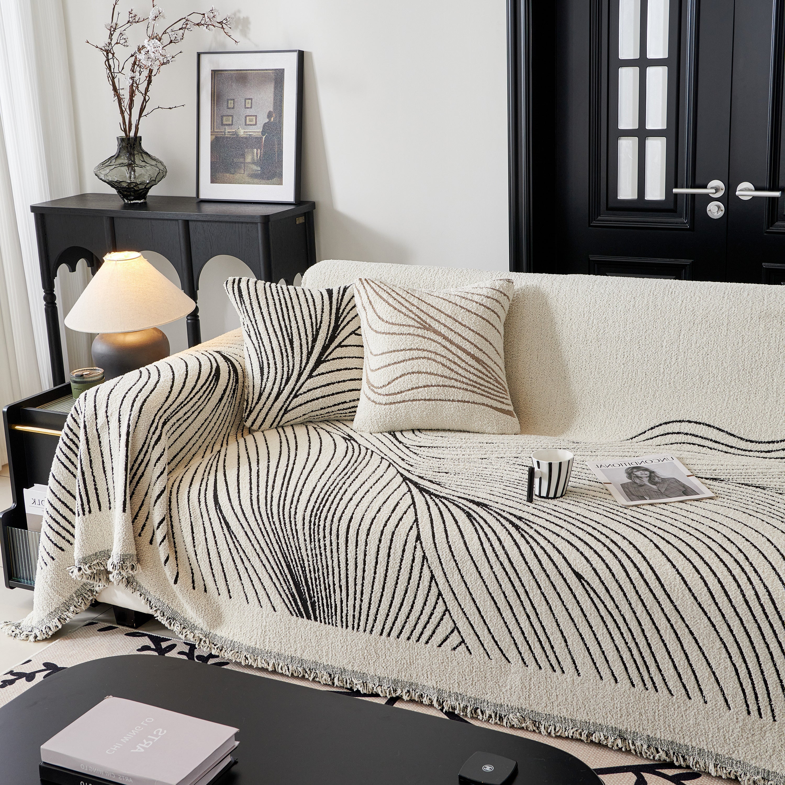 Cozy Striped Sofa Throw Blanket L Shaped Sectional Couch Covers Luxury Throws For Sofas