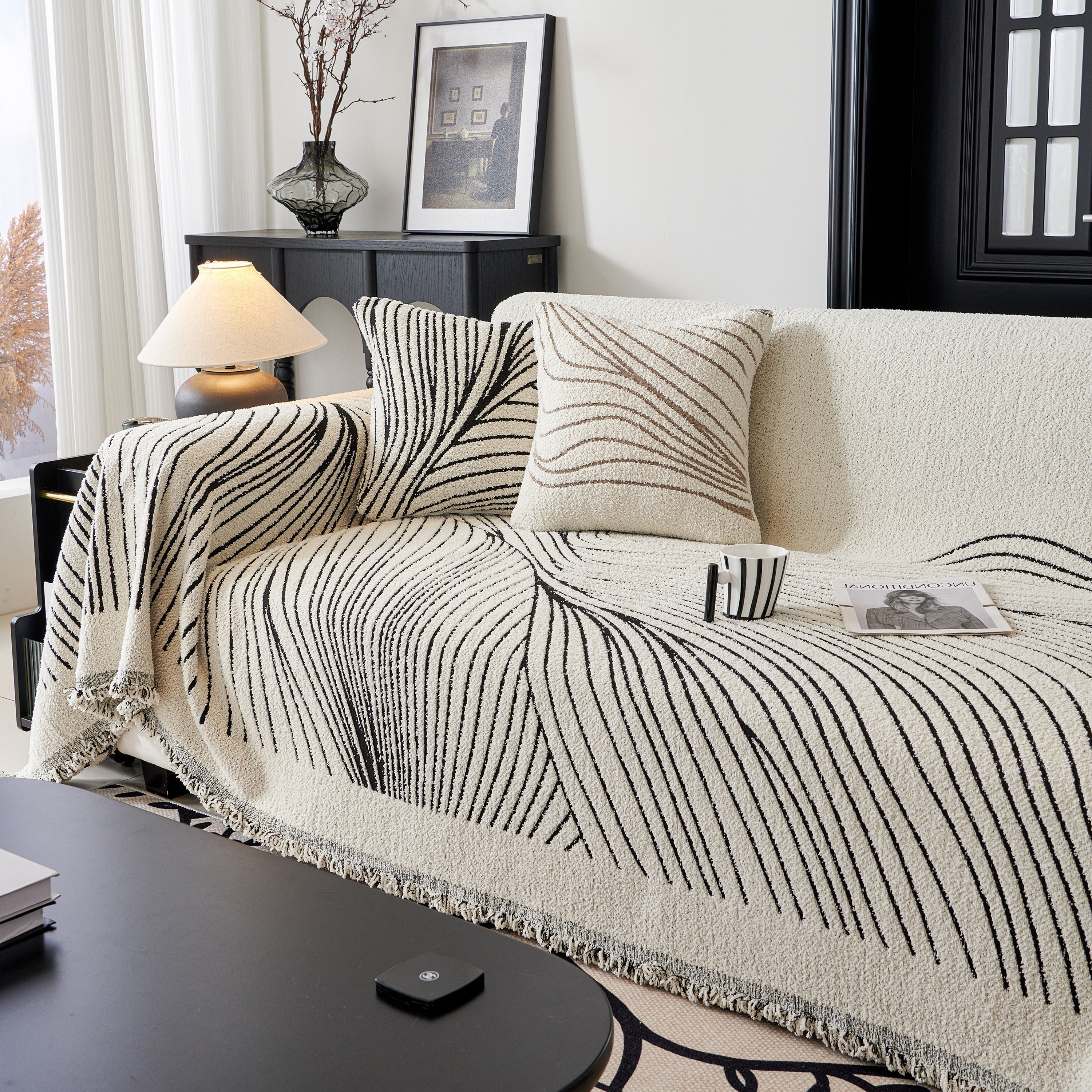 Cozy Striped Sofa Throw Blanket L Shaped Sectional Couch Covers Luxury Throws For Sofas