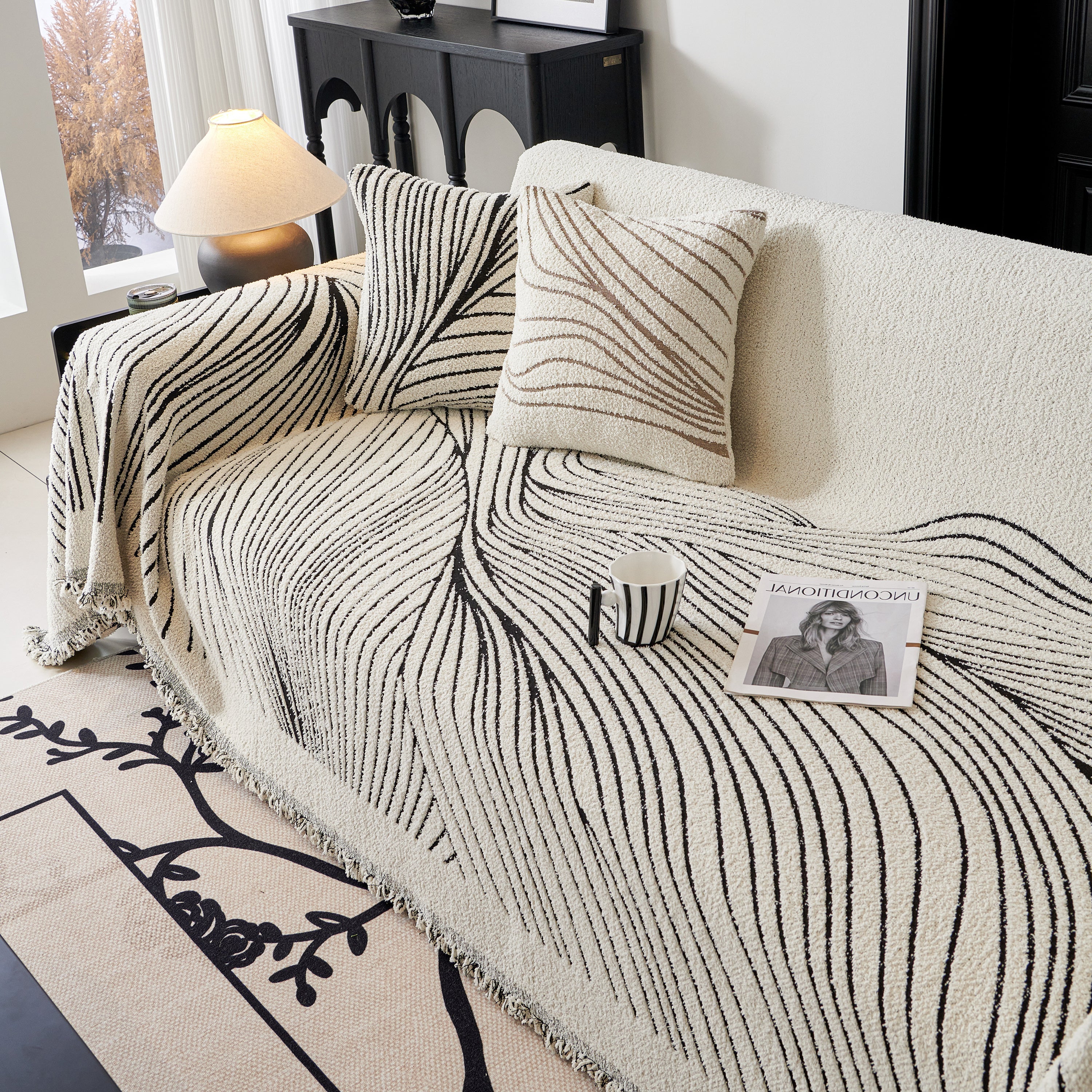Cozy Striped Sofa Throw Blanket L Shaped Sectional Couch Covers Luxury Throws For Sofas