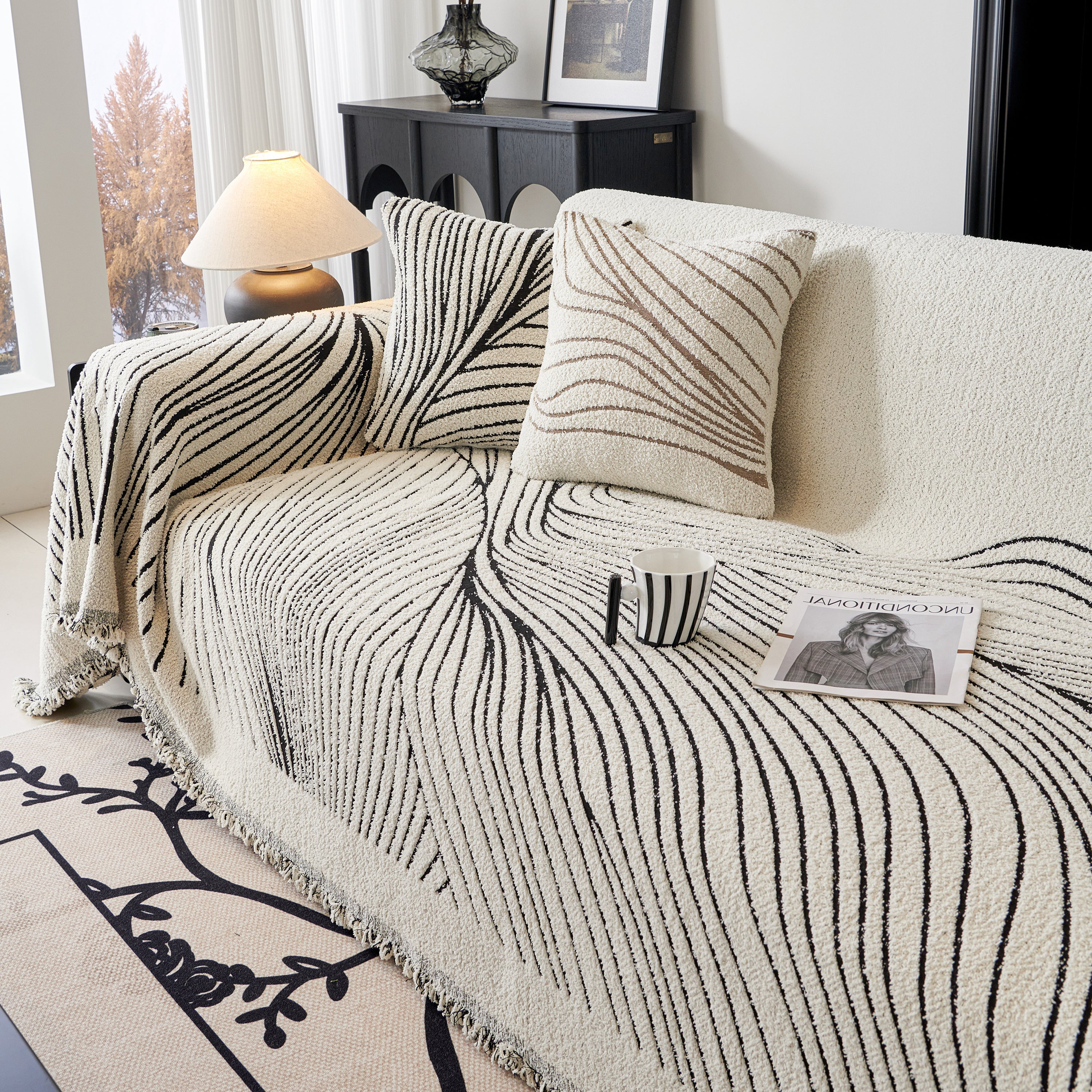 Cozy Striped Sofa Throw Blanket L Shaped Sectional Couch Covers Luxury Throws For Sofas
