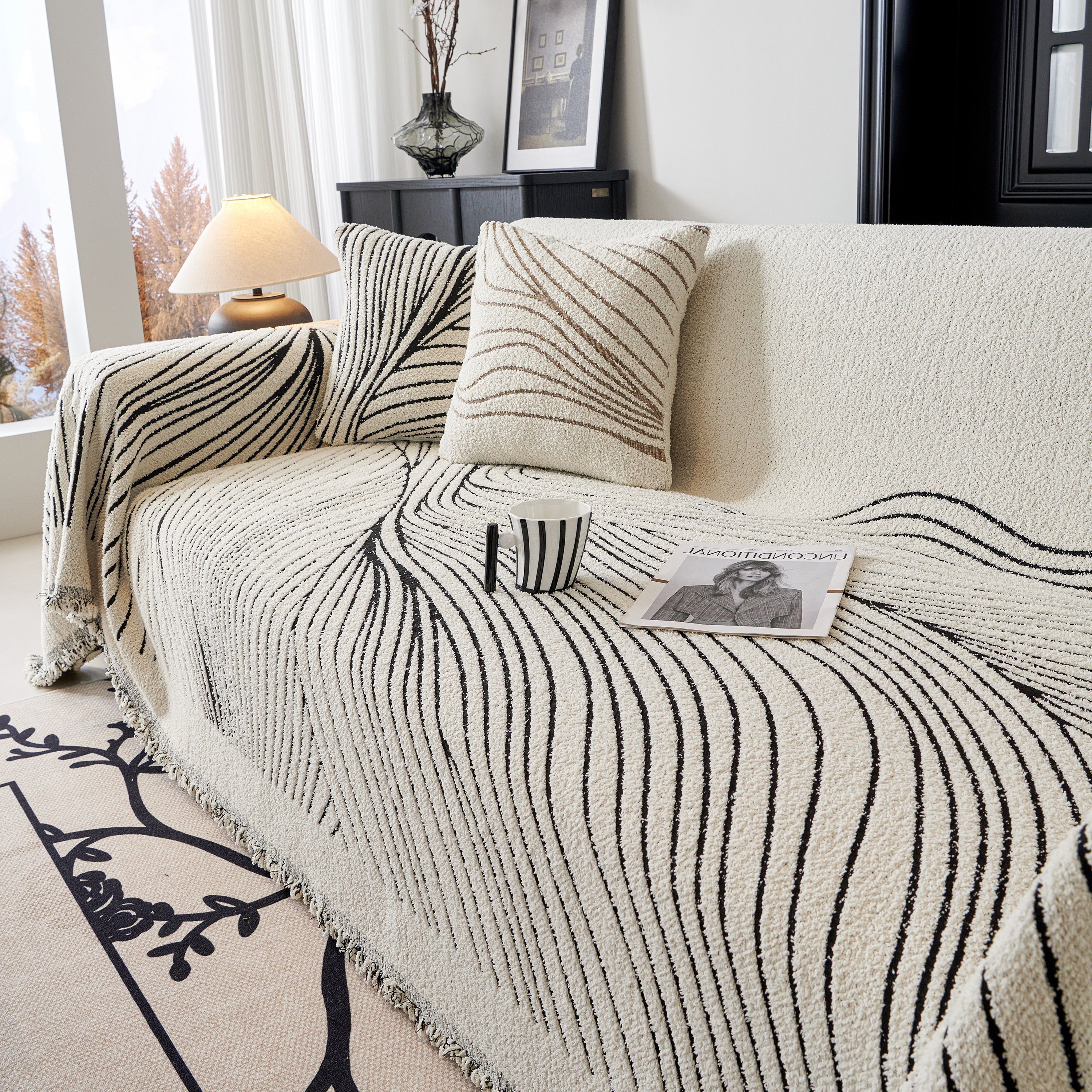 Cozy Striped Sofa Throw Blanket L Shaped Sectional Couch Covers Luxury Throws For Sofas