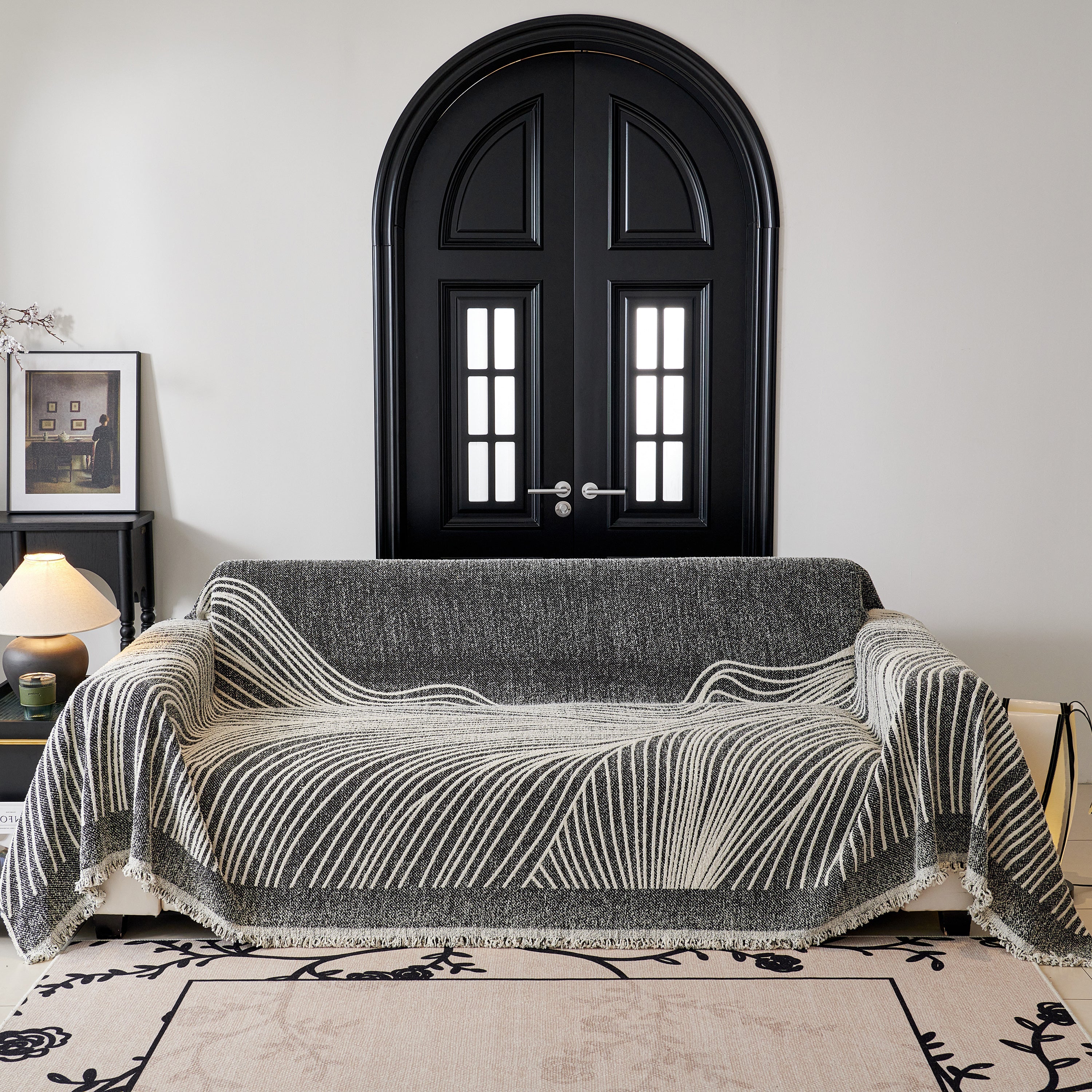 Cozy Striped Sofa Throw Blanket L Shaped Sectional Couch Covers Luxury Throws For Sofas