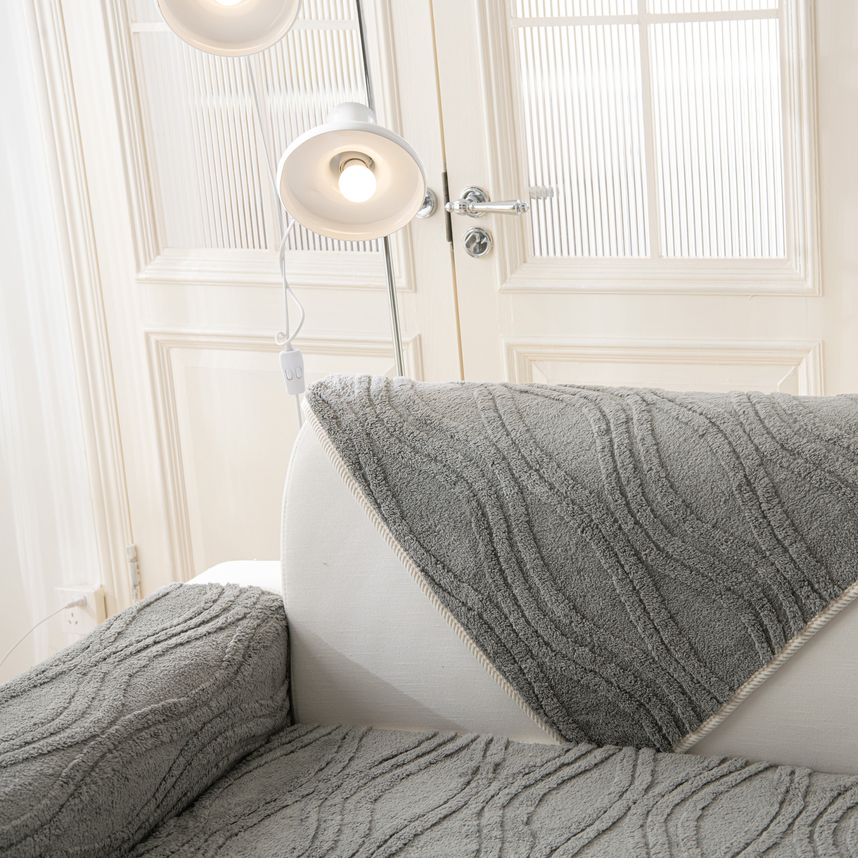 Winter Thickened Non-slip Blanket, Three-dimensional Embossed Cotton Velvet Sofa Cover