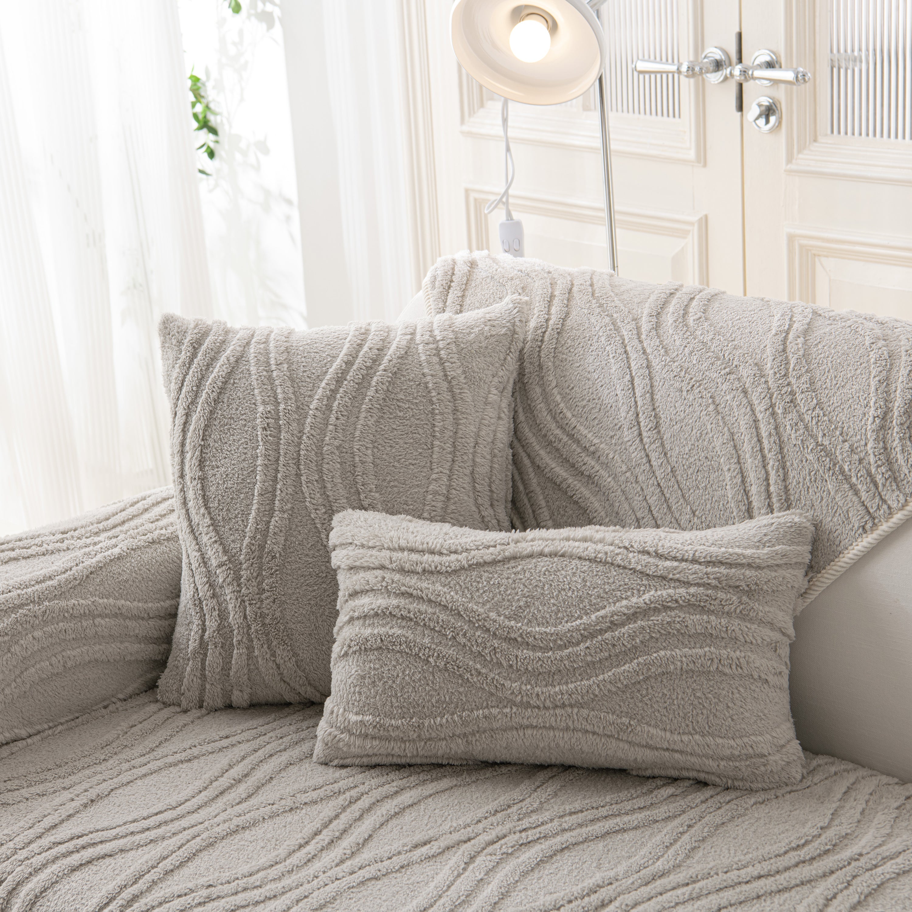 Winter Thickened Non-slip Blanket, Three-dimensional Embossed Cotton Velvet Sofa Cover
