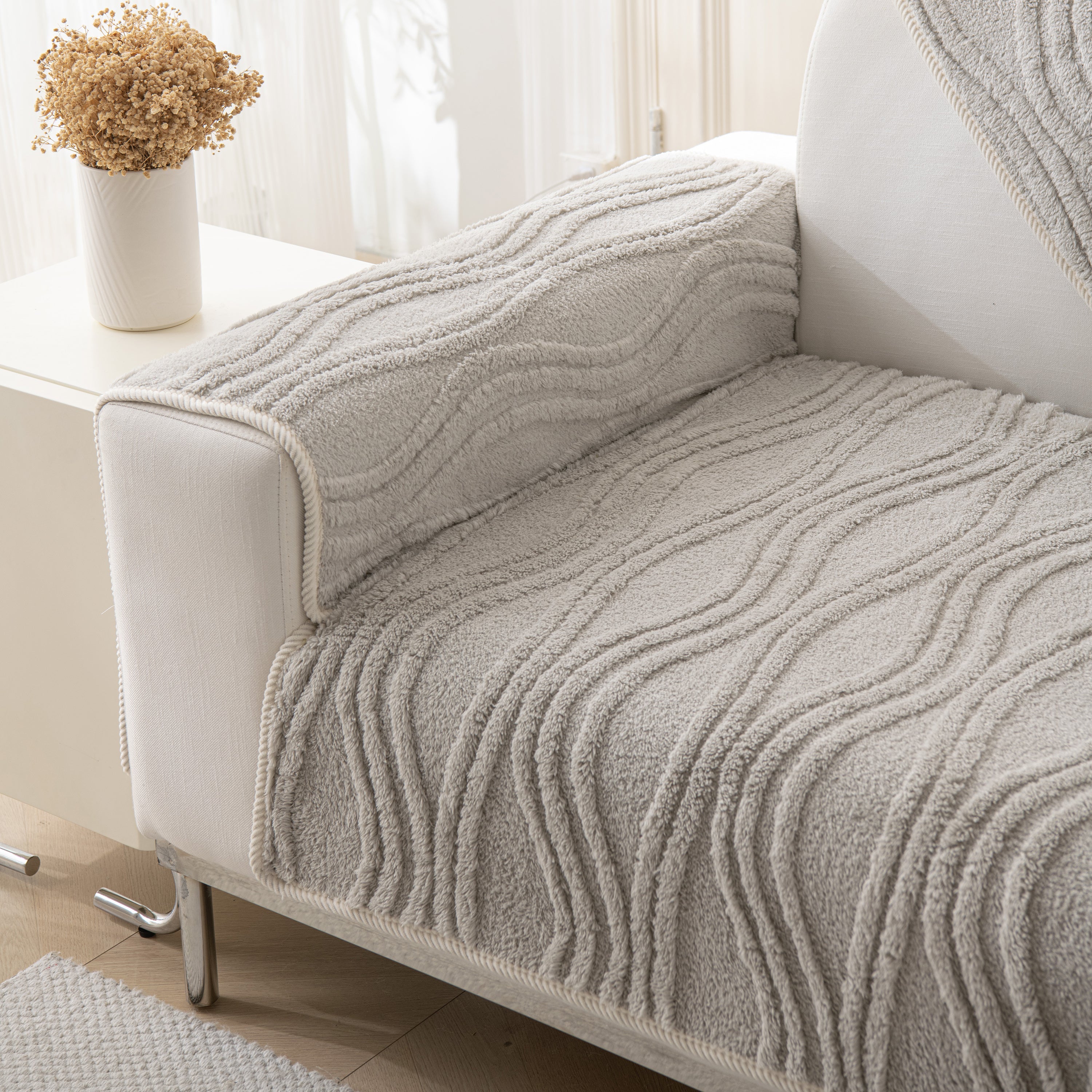 Winter Thickened Non-slip Blanket, Three-dimensional Embossed Cotton Velvet Sofa Cover