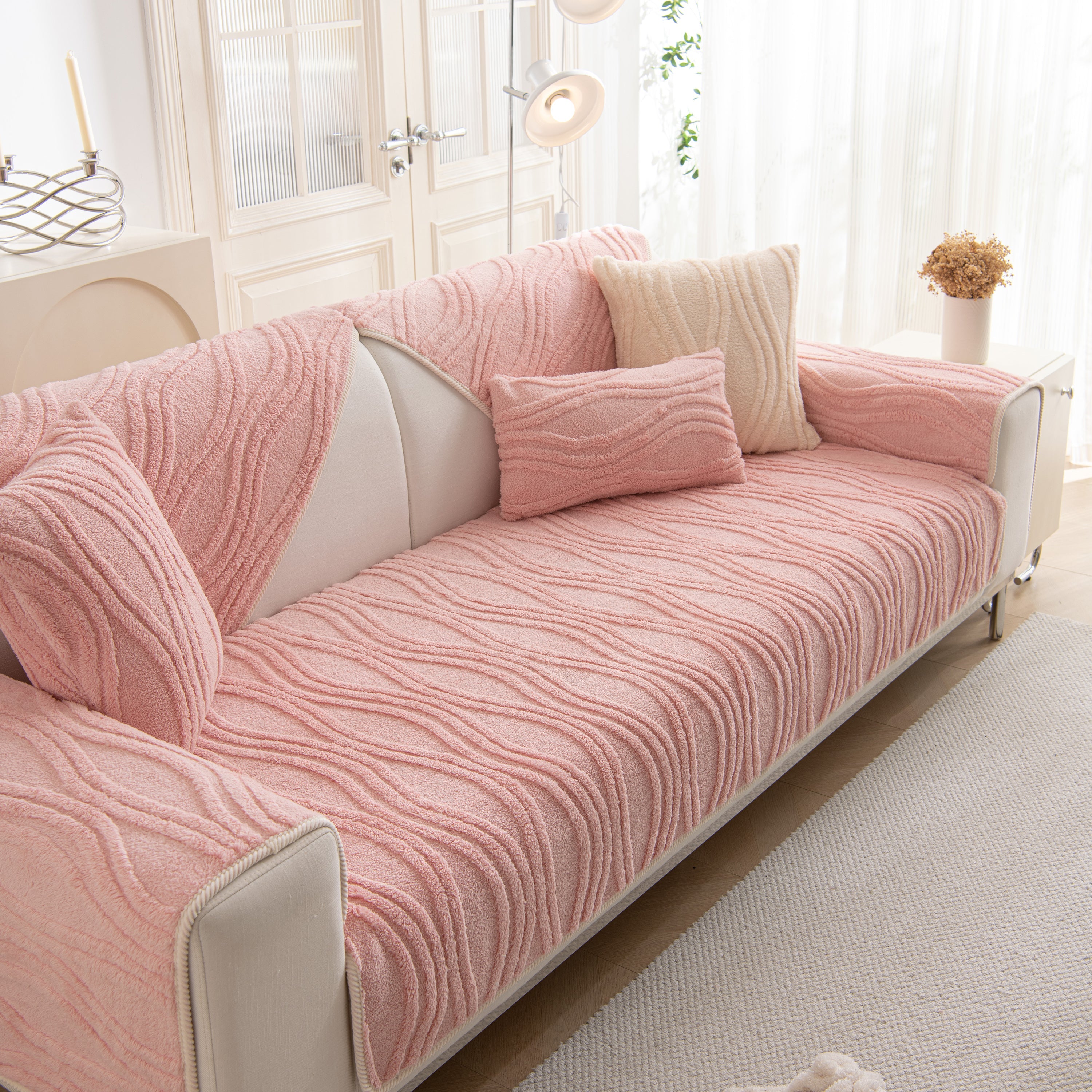 Winter Thickened Non-slip Blanket, Three-dimensional Embossed Cotton Velvet Sofa Cover