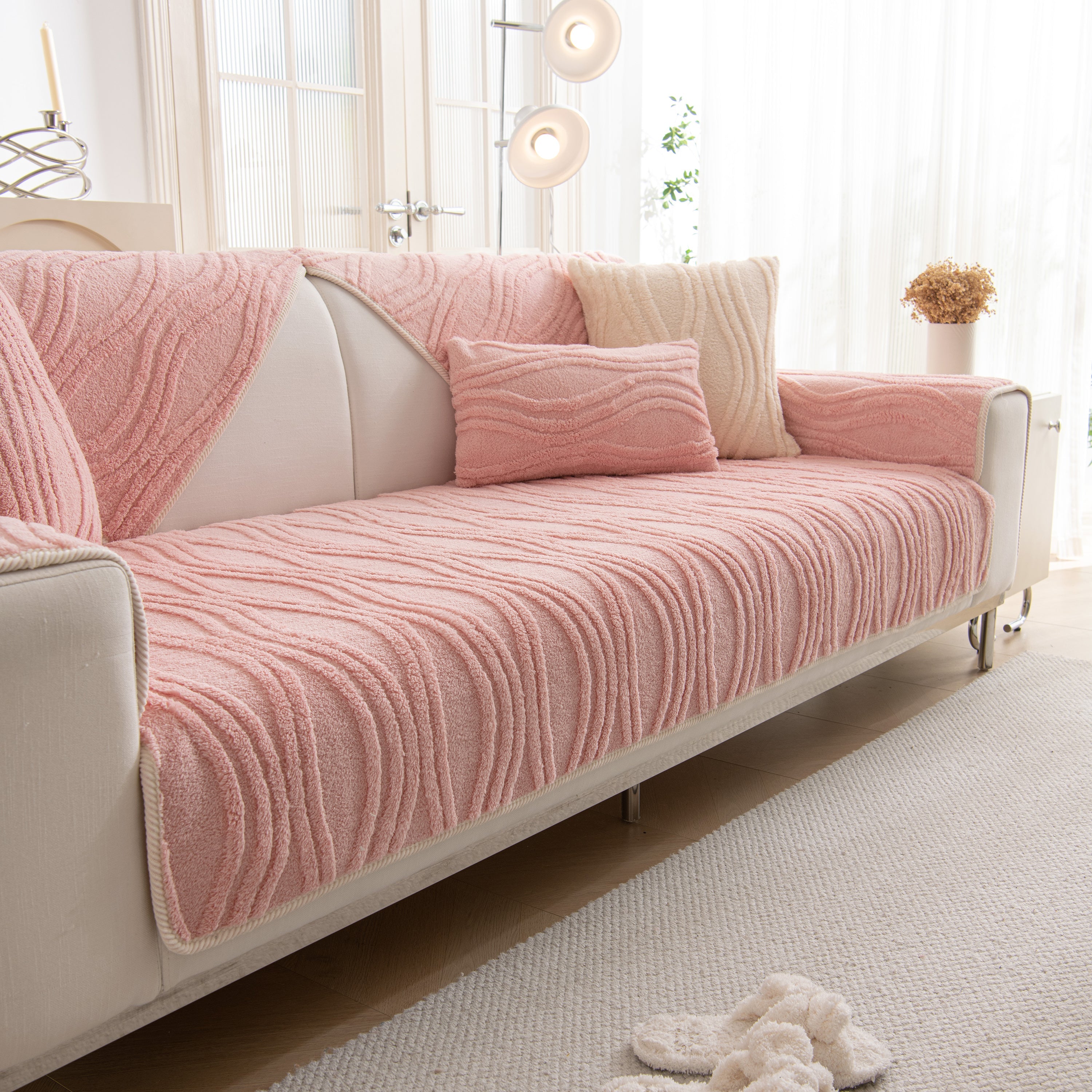 Winter Thickened Non-slip Blanket, Three-dimensional Embossed Cotton Velvet Sofa Cover