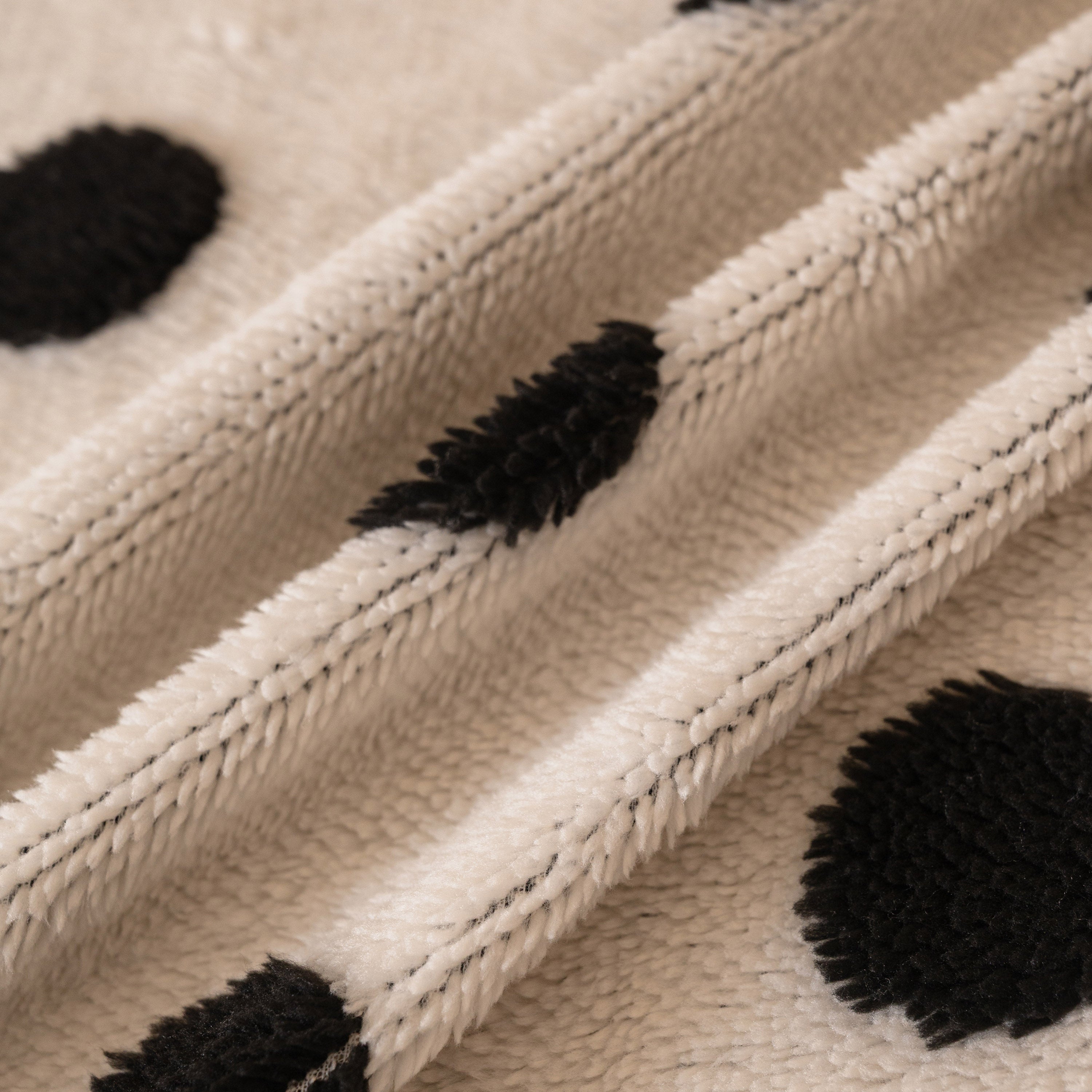 Plush Fleece Sofa Cover Throw, Soft Textured Polka Dot Couch Protector Blanket For Pets