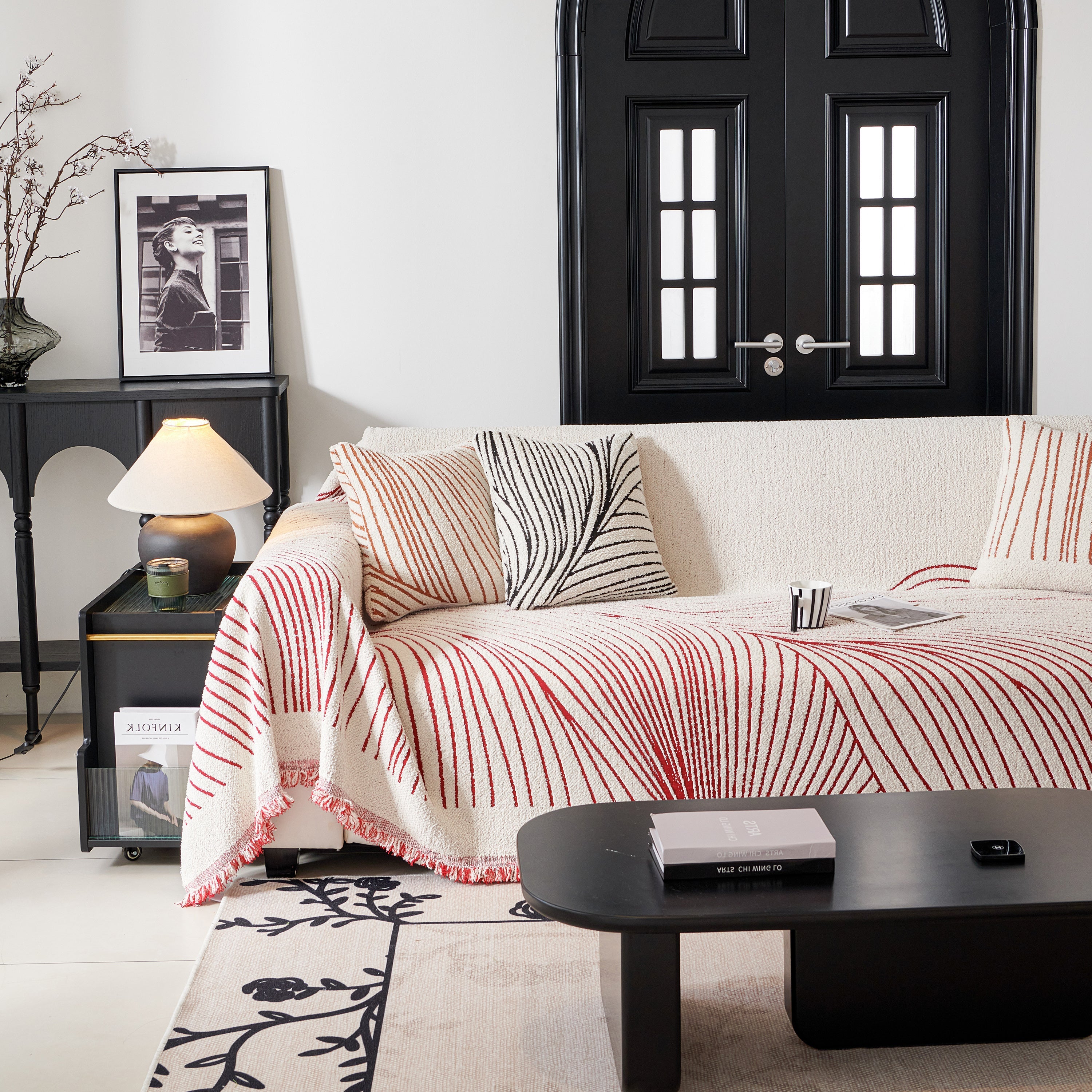 Cozy Striped Sofa Throw Blanket L Shaped Sectional Couch Covers Luxury Throws For Sofas