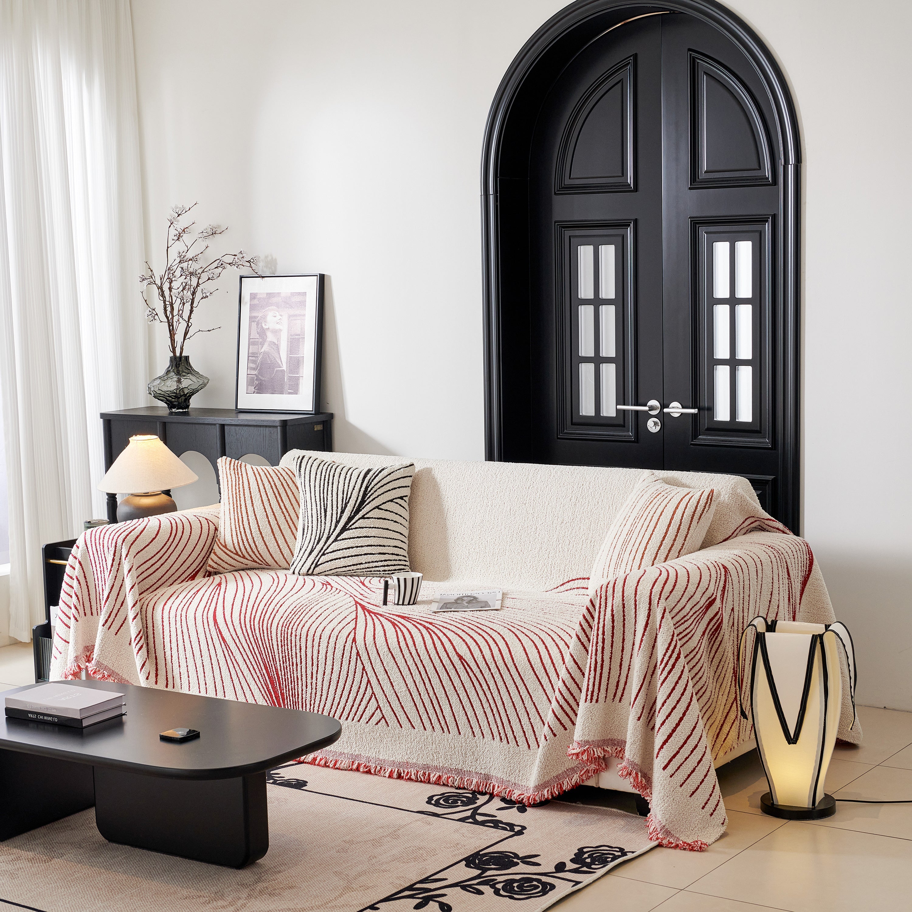 Cozy Striped Sofa Throw Blanket L Shaped Sectional Couch Covers Luxury Throws For Sofas