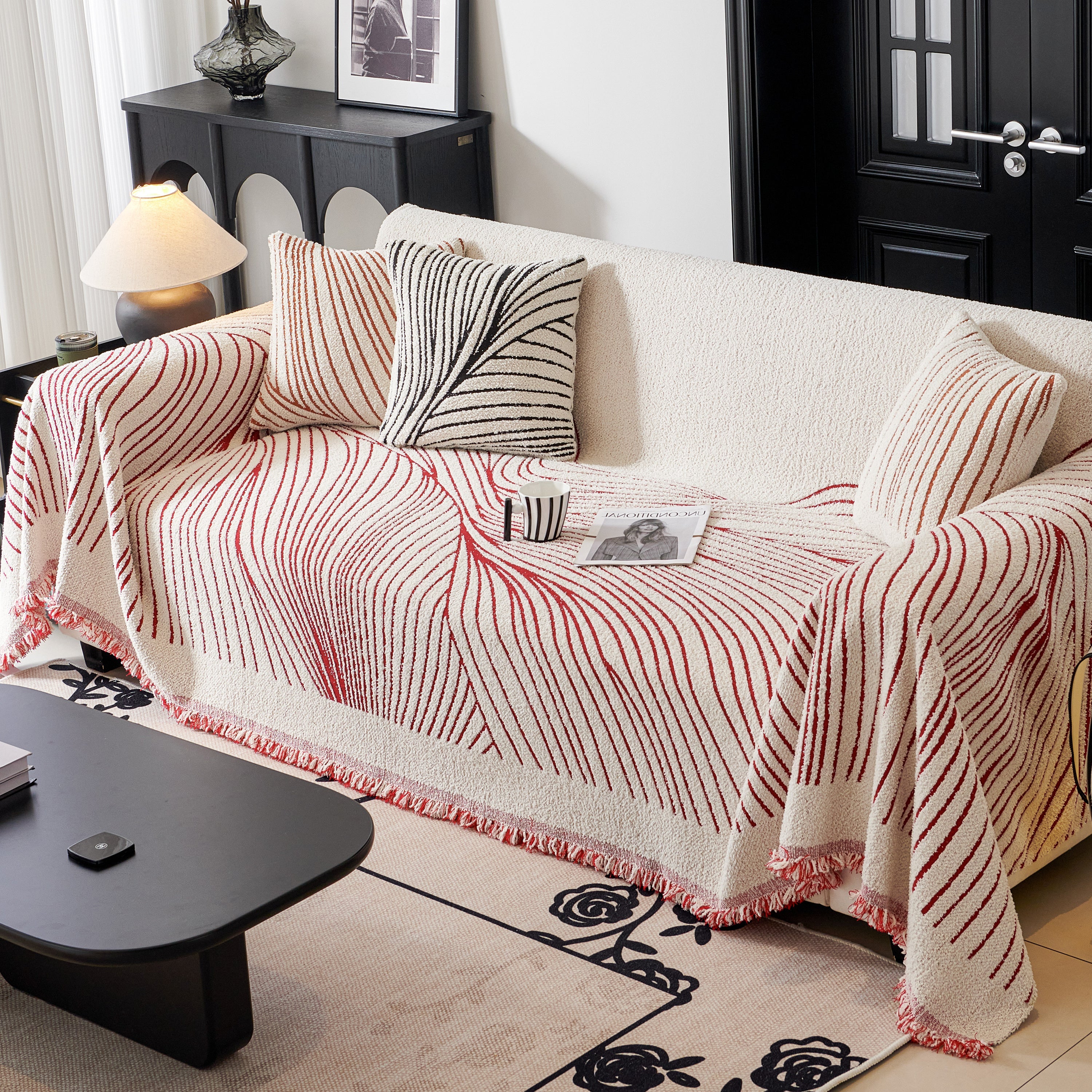 Cozy Striped Sofa Throw Blanket L Shaped Sectional Couch Covers Luxury Throws For Sofas
