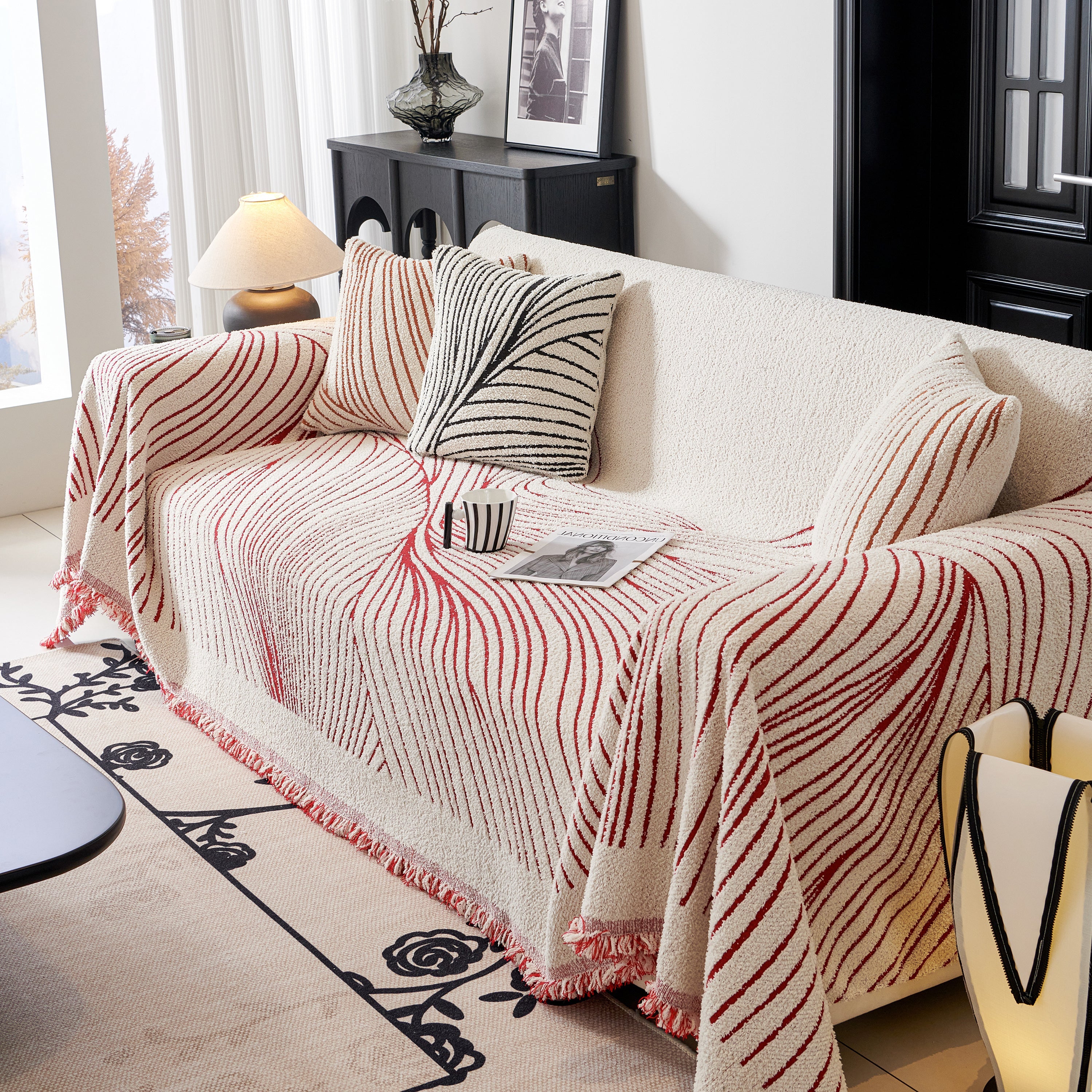 Cozy Striped Sofa Throw Blanket L Shaped Sectional Couch Covers Luxury Throws For Sofas