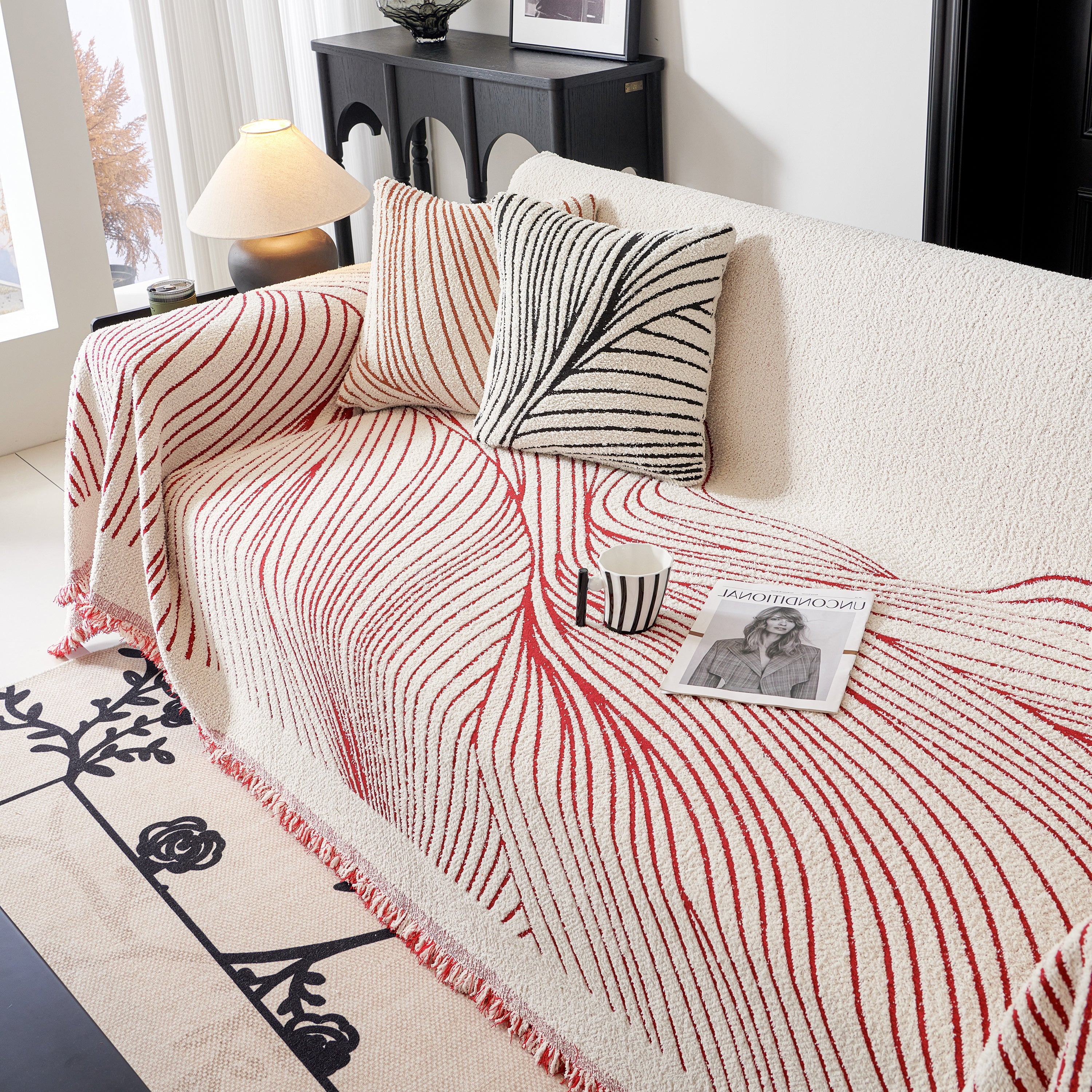 Cozy Striped Sofa Throw Blanket L Shaped Sectional Couch Covers Luxury Throws For Sofas