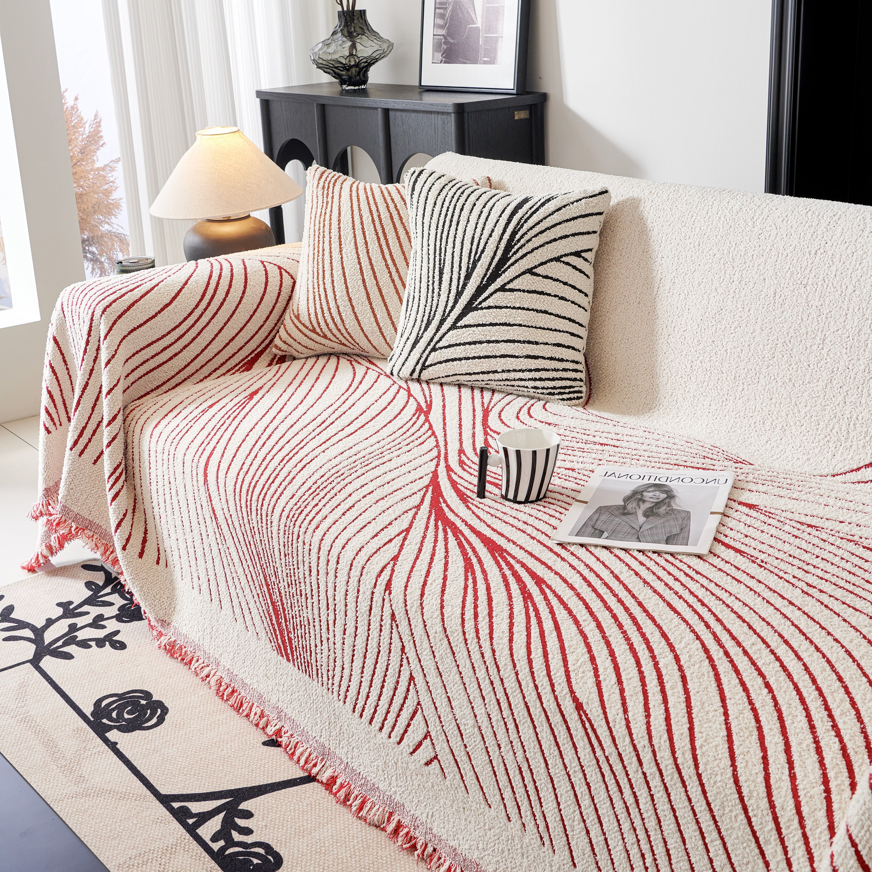 Cozy Striped Sofa Throw Blanket L Shaped Sectional Couch Covers Luxury Throws For Sofas