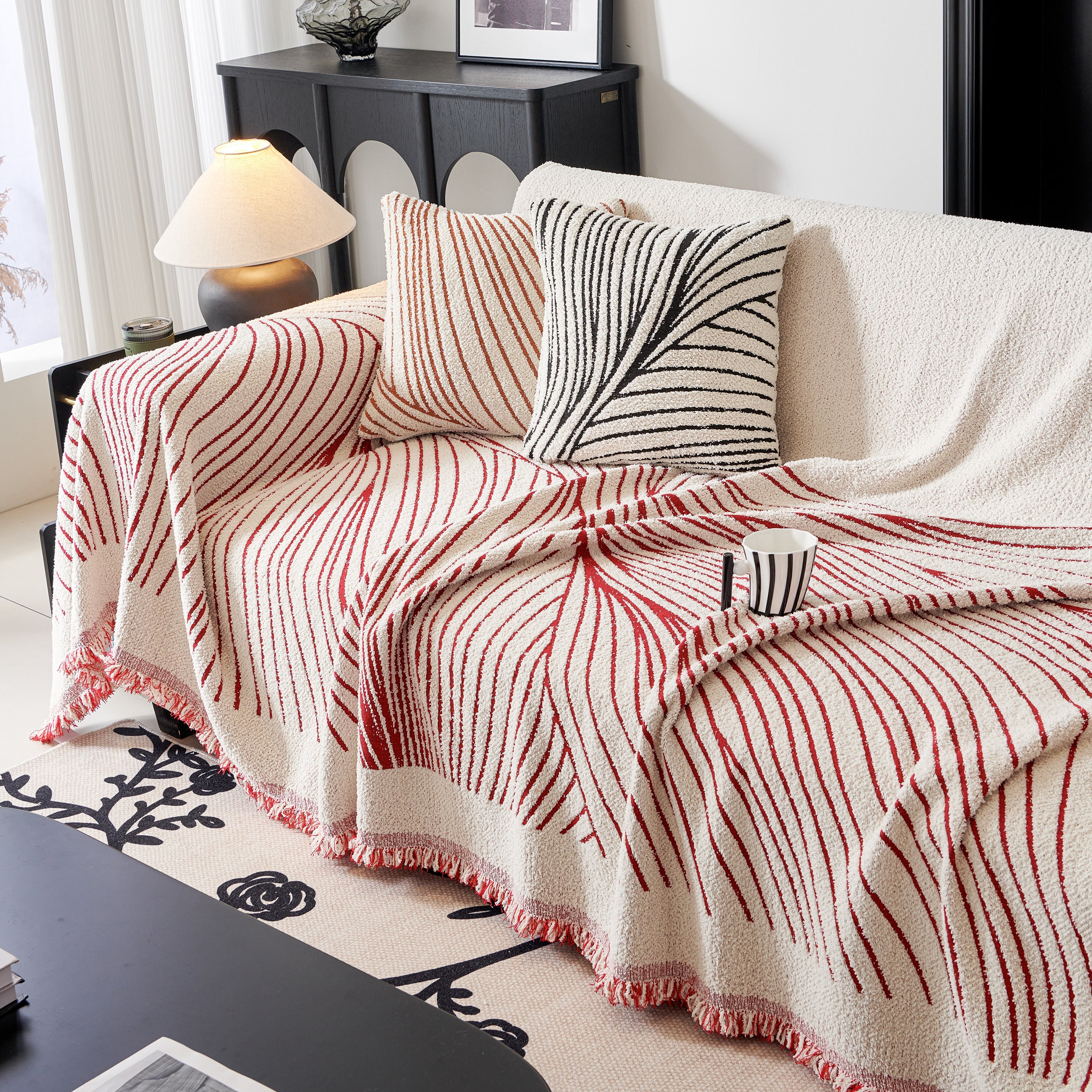 Cozy Striped Sofa Throw Blanket L Shaped Sectional Couch Covers Luxury Throws For Sofas