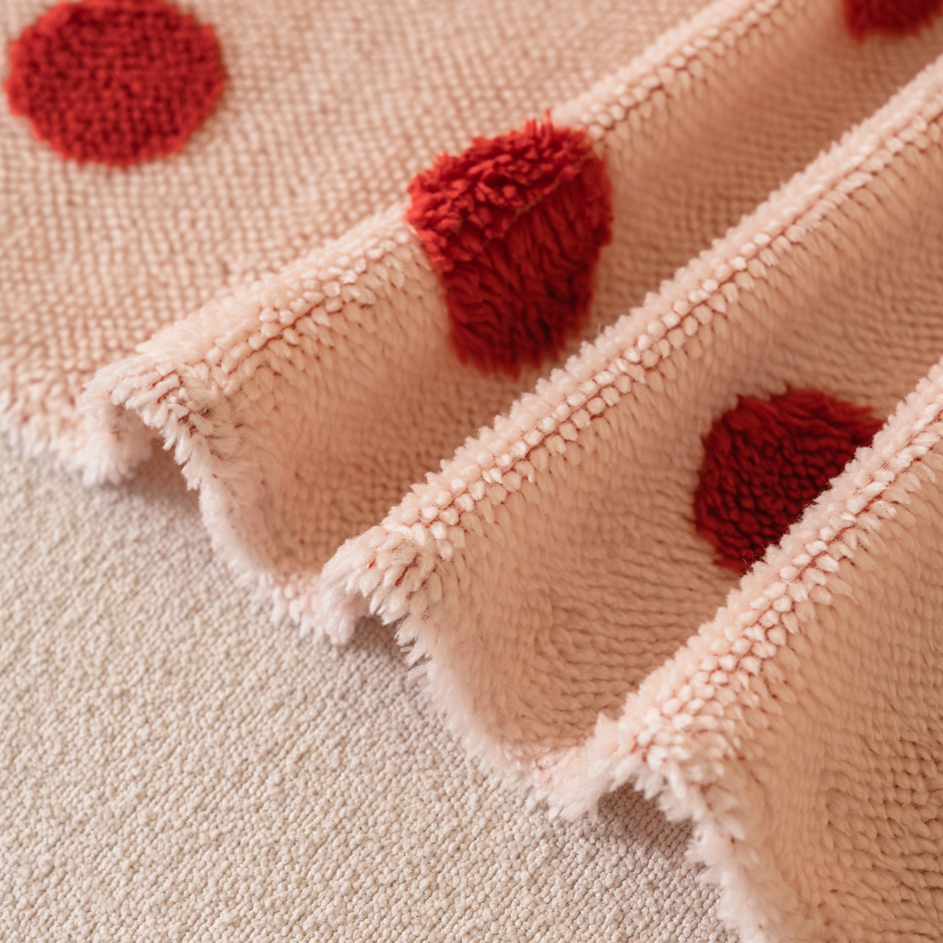 Plush Fleece Sofa Cover Throw, Soft Textured Polka Dot Couch Protector Blanket For Pets