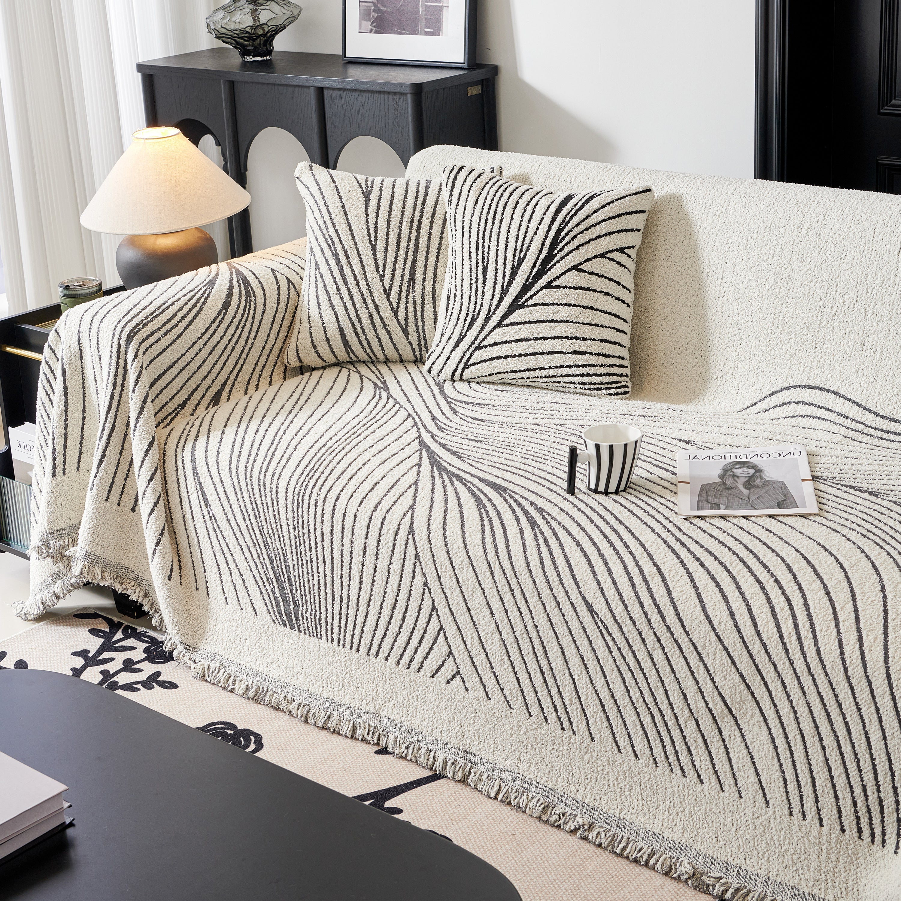 Cozy Striped Sofa Throw Blanket L Shaped Sectional Couch Covers Luxury Throws For Sofas