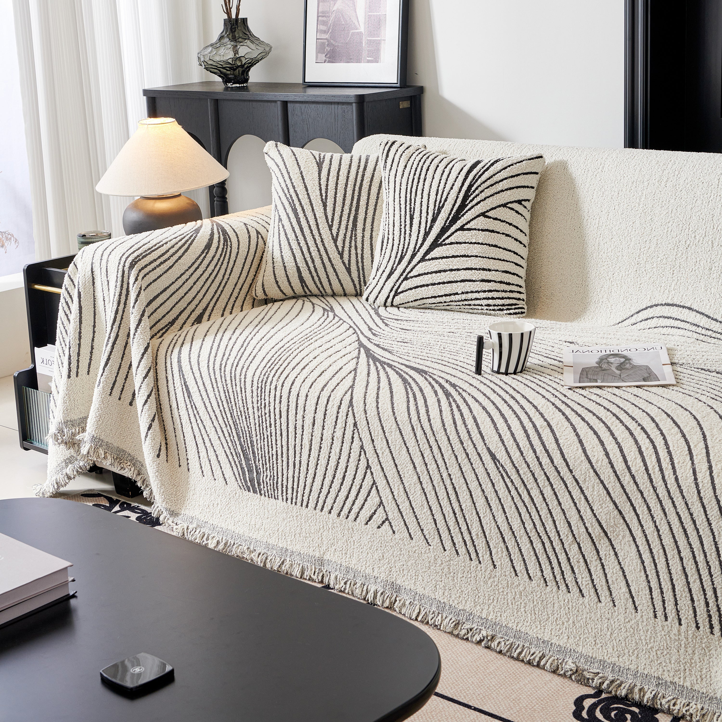 Cozy Striped Sofa Throw Blanket L Shaped Sectional Couch Covers Luxury Throws For Sofas
