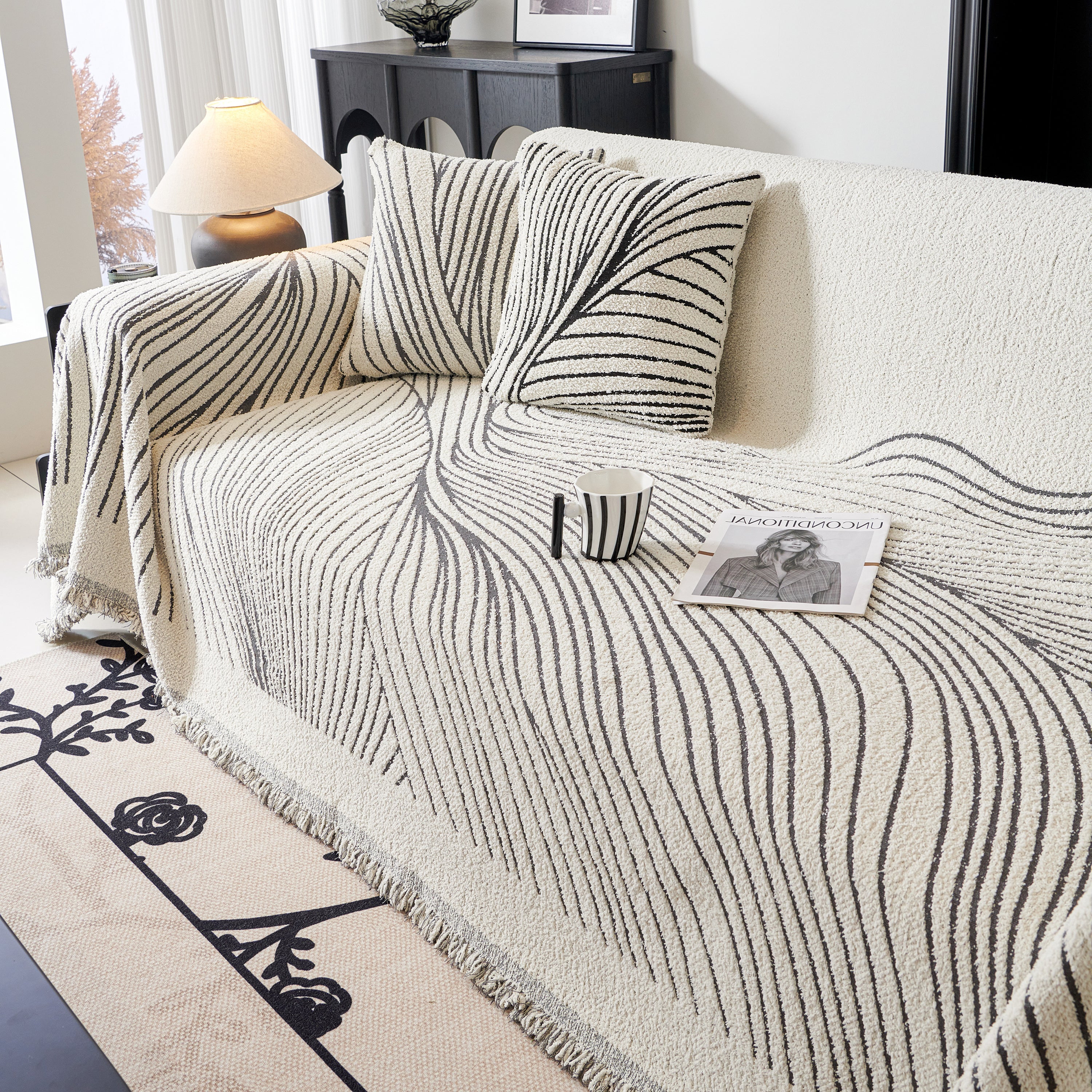 Cozy Striped Sofa Throw Blanket L Shaped Sectional Couch Covers Luxury Throws For Sofas