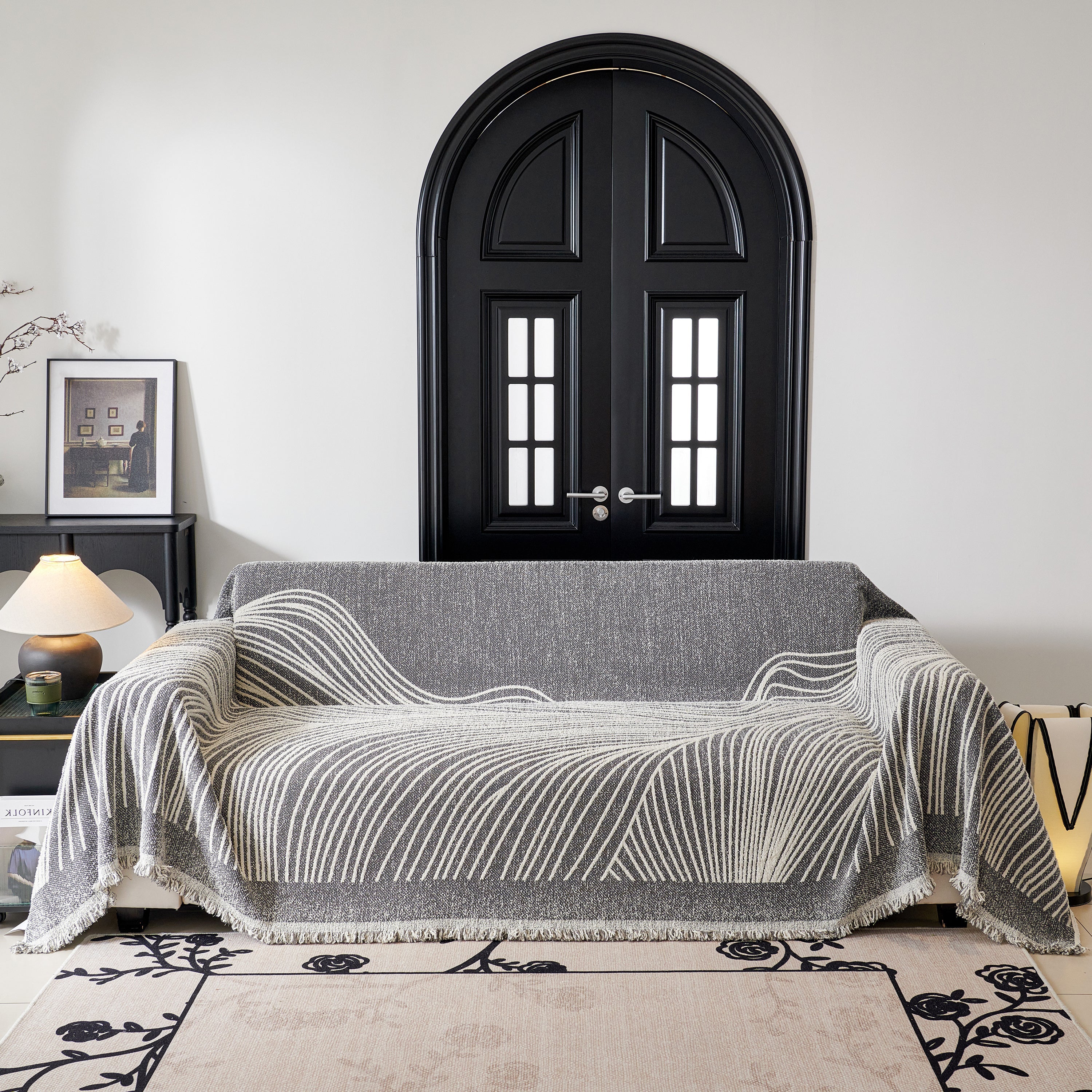 Cozy Striped Sofa Throw Blanket L Shaped Sectional Couch Covers Luxury Throws For Sofas