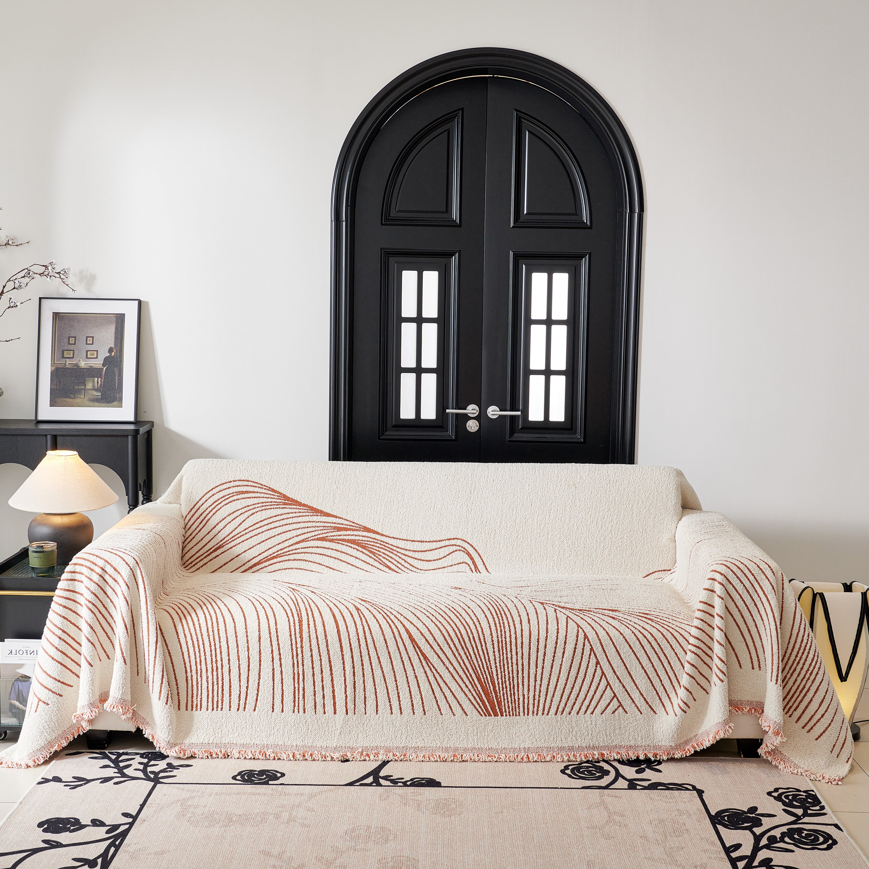 Cozy Striped Sofa Throw Blanket L Shaped Sectional Couch Covers Luxury Throws For Sofas