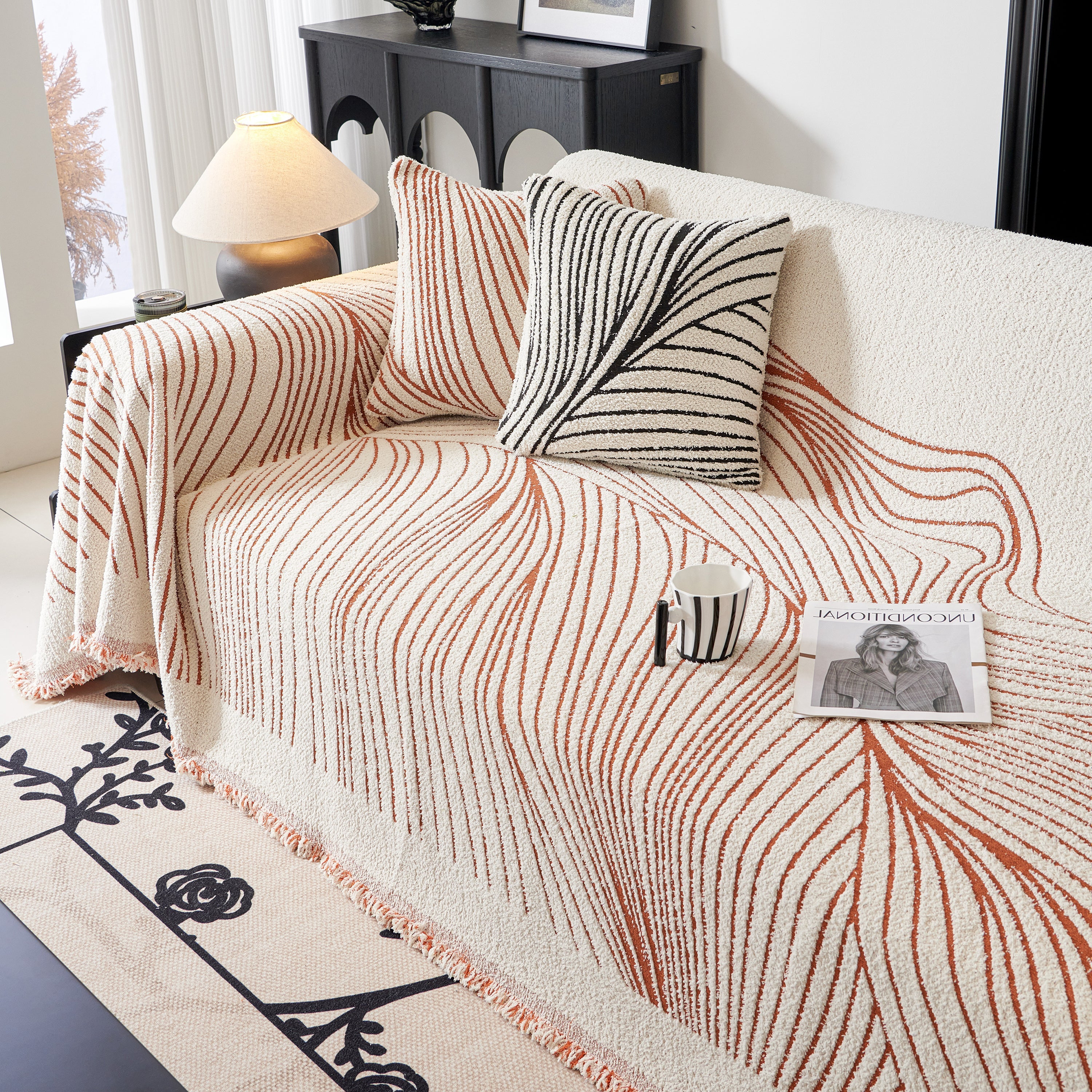 Cozy Striped Sofa Throw Blanket L Shaped Sectional Couch Covers Luxury Throws For Sofas