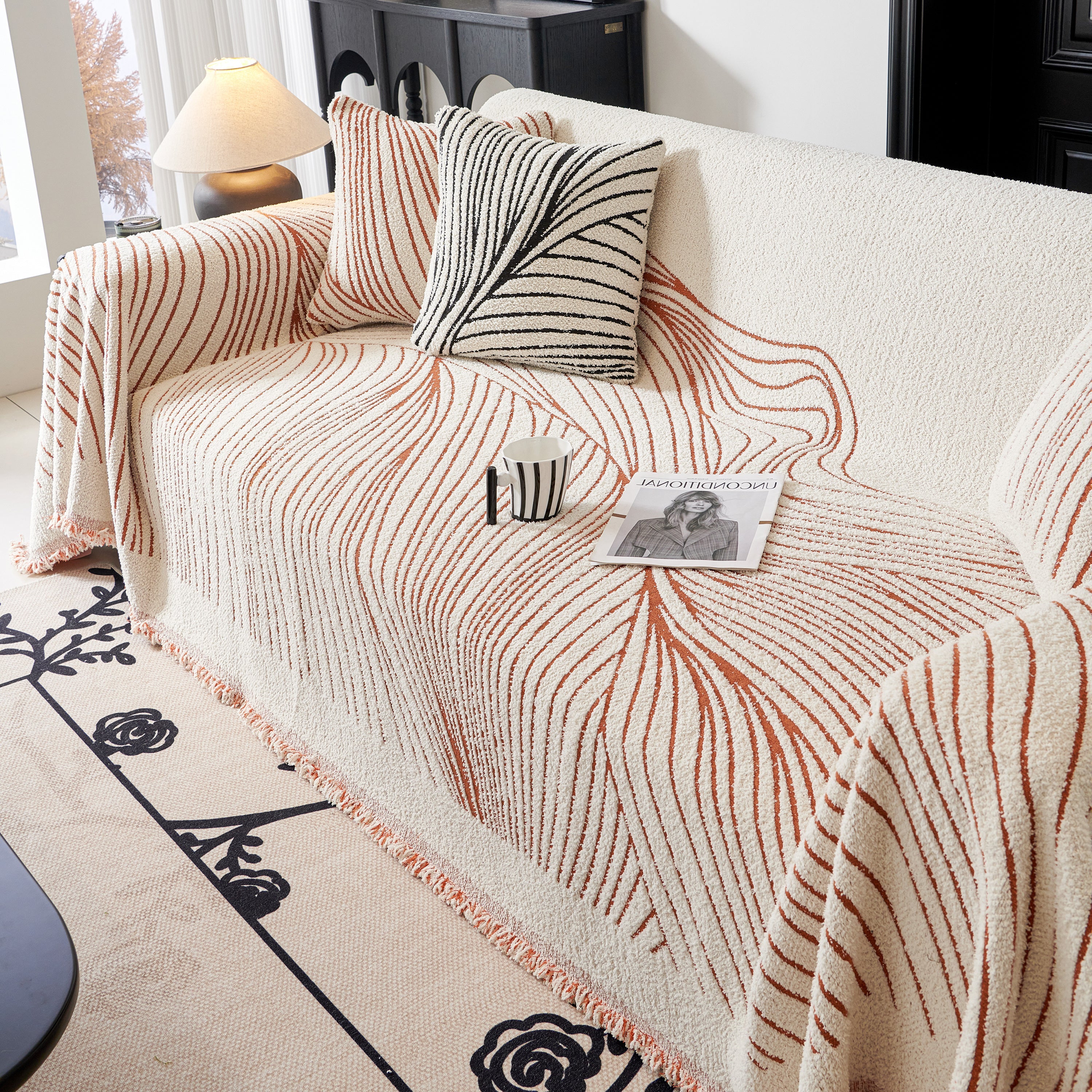 Cozy Striped Sofa Throw Blanket L Shaped Sectional Couch Covers Luxury Throws For Sofas