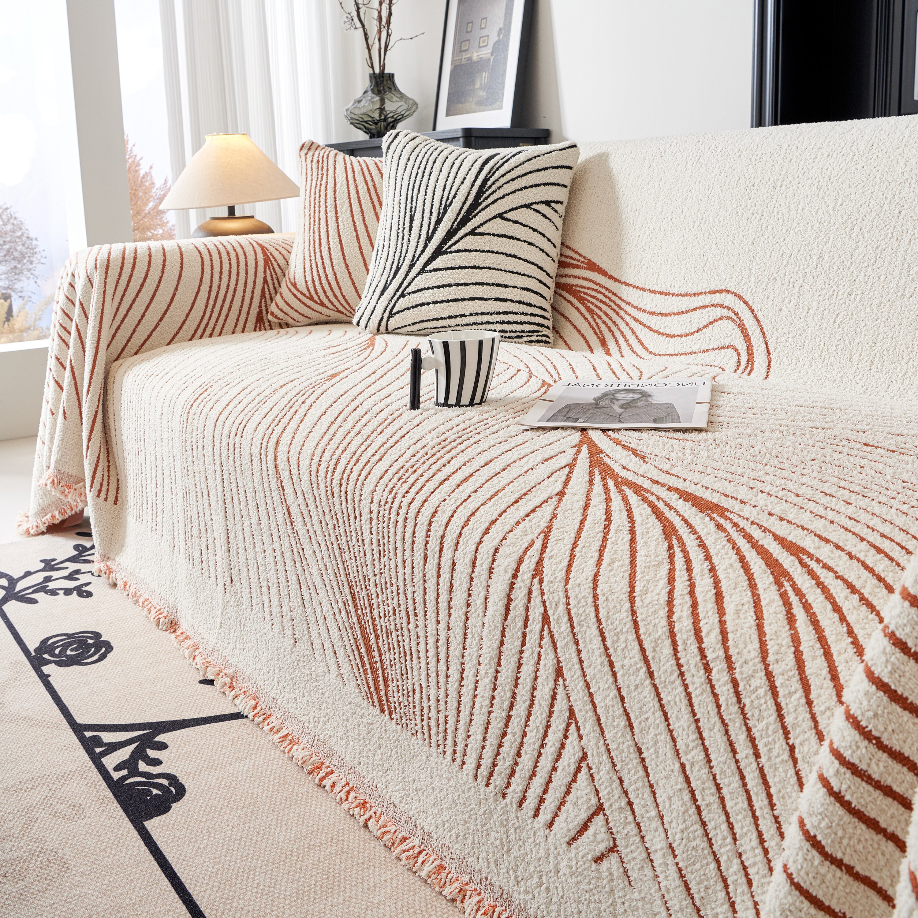 Cozy Striped Sofa Throw Blanket L Shaped Sectional Couch Covers Luxury Throws For Sofas