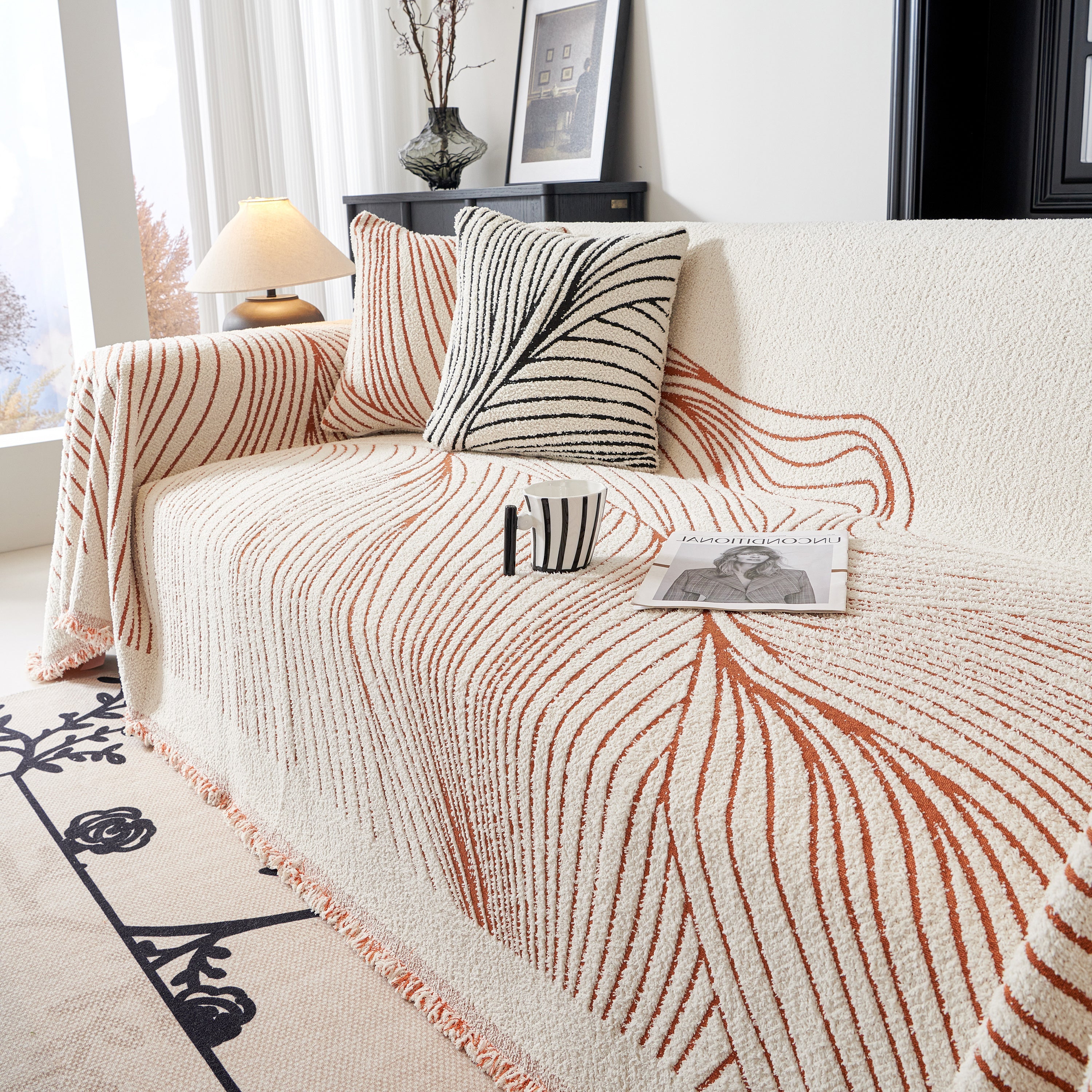 Cozy Striped Sofa Throw Blanket L Shaped Sectional Couch Covers Luxury Throws For Sofas