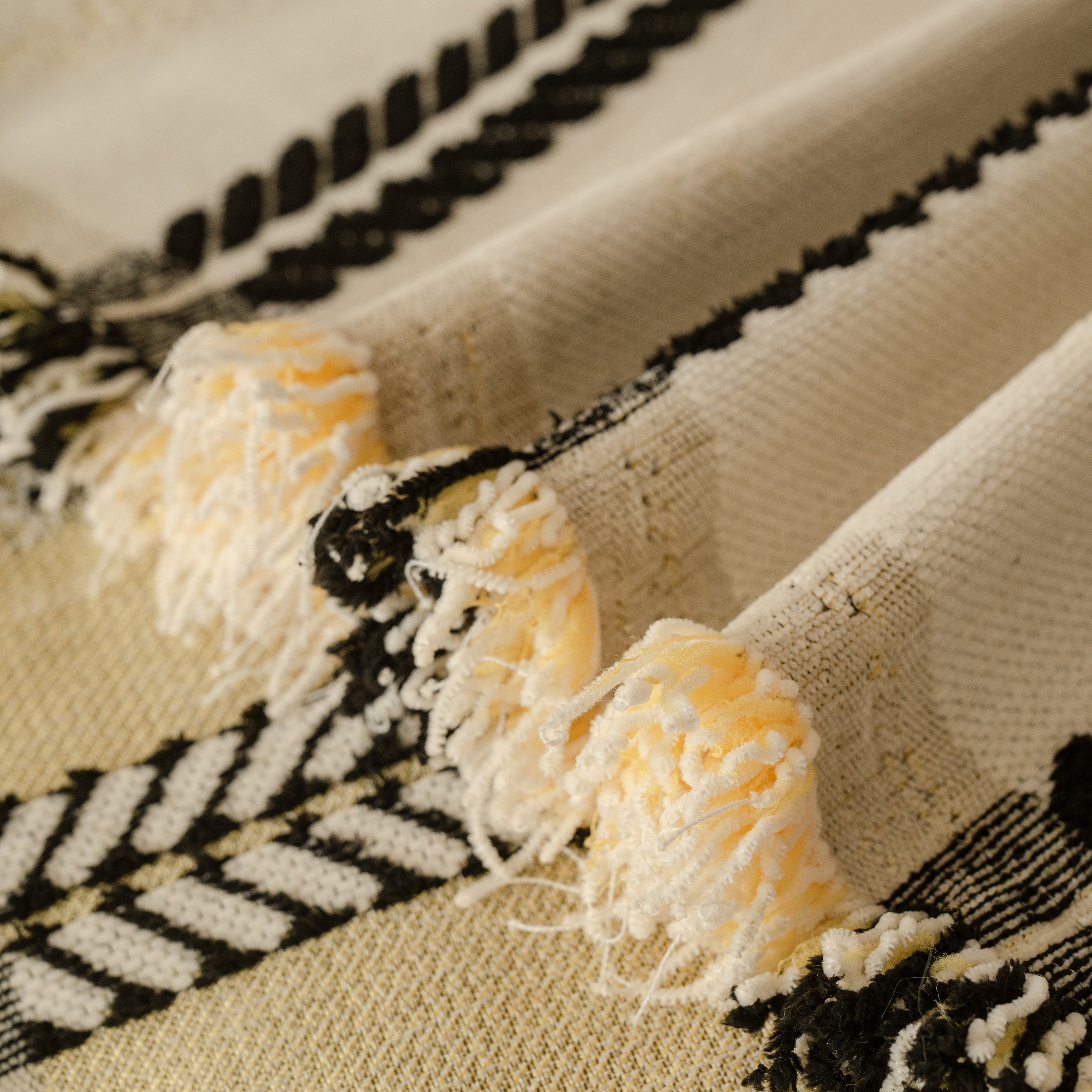 Boho Couch Throw Blanket With Textured Stripes, Sofa Cover For Living Room Decor