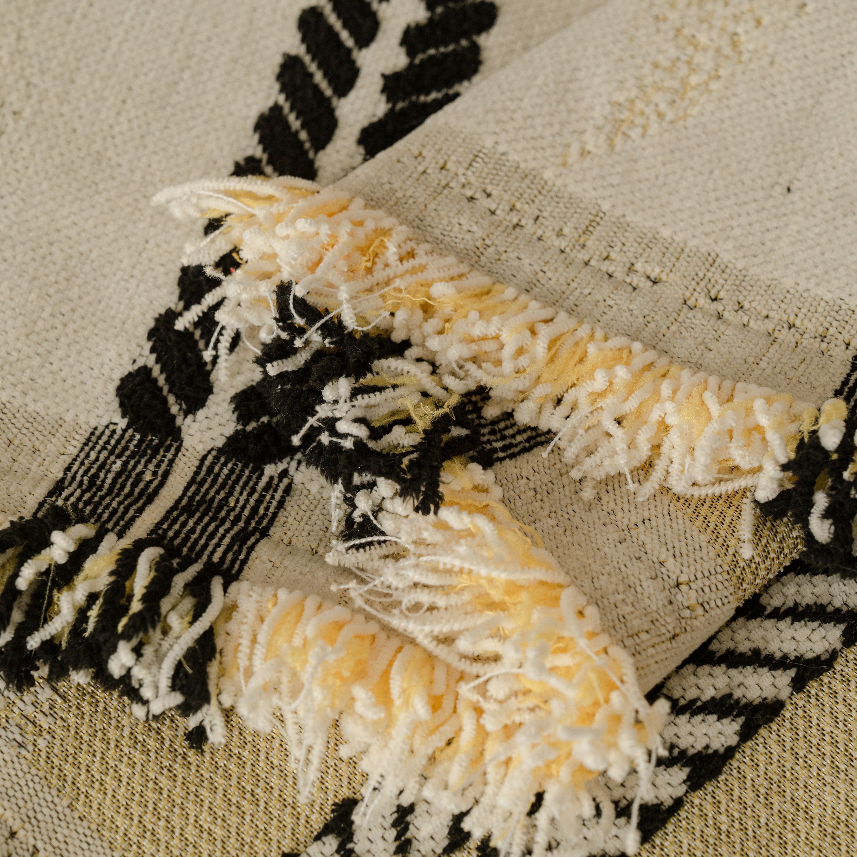Boho Couch Throw Blanket With Textured Stripes, Sofa Cover For Living Room Decor