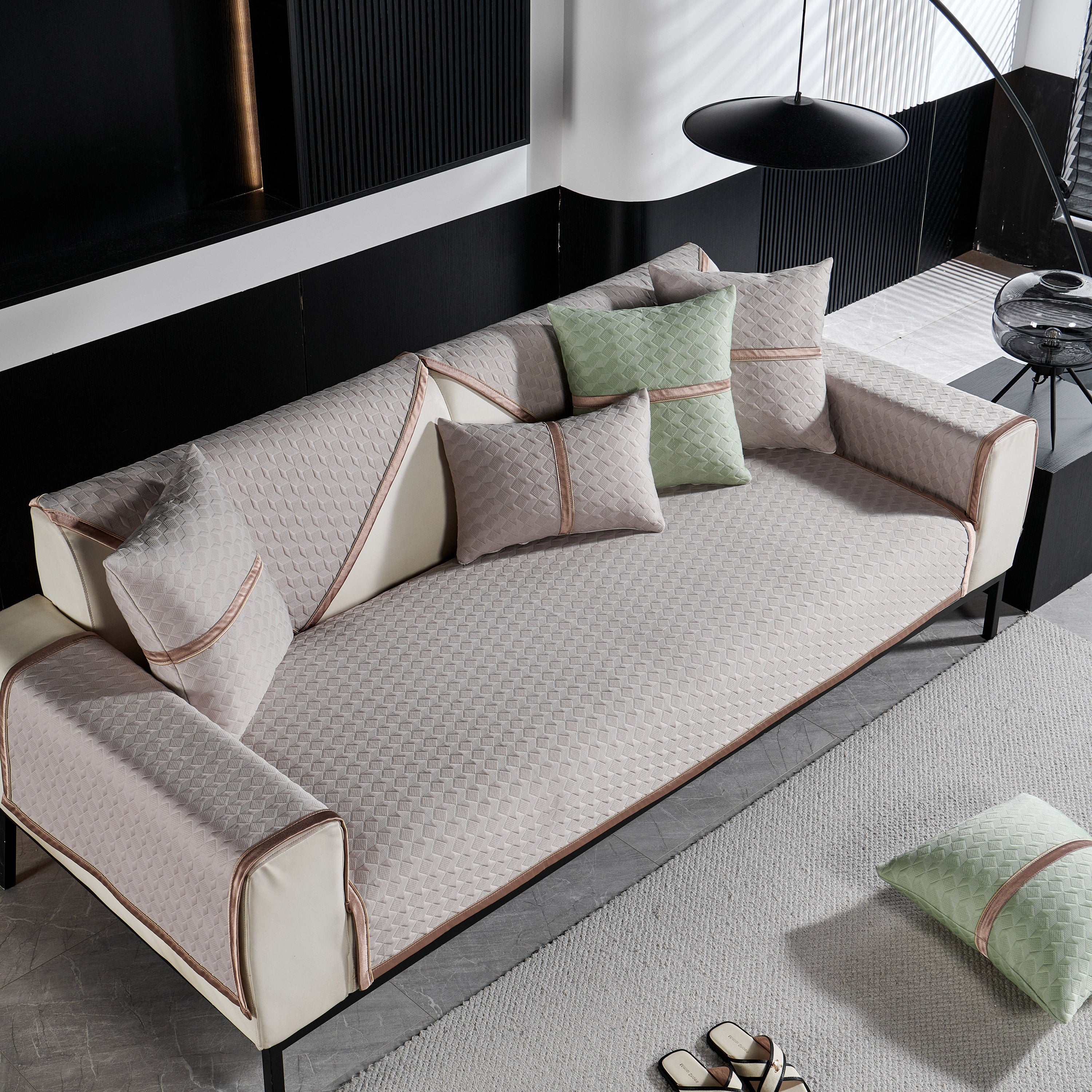 Geometric 3d Sofa Cover, Non-slip Couch Protector For Seat, Backrest & Armrest