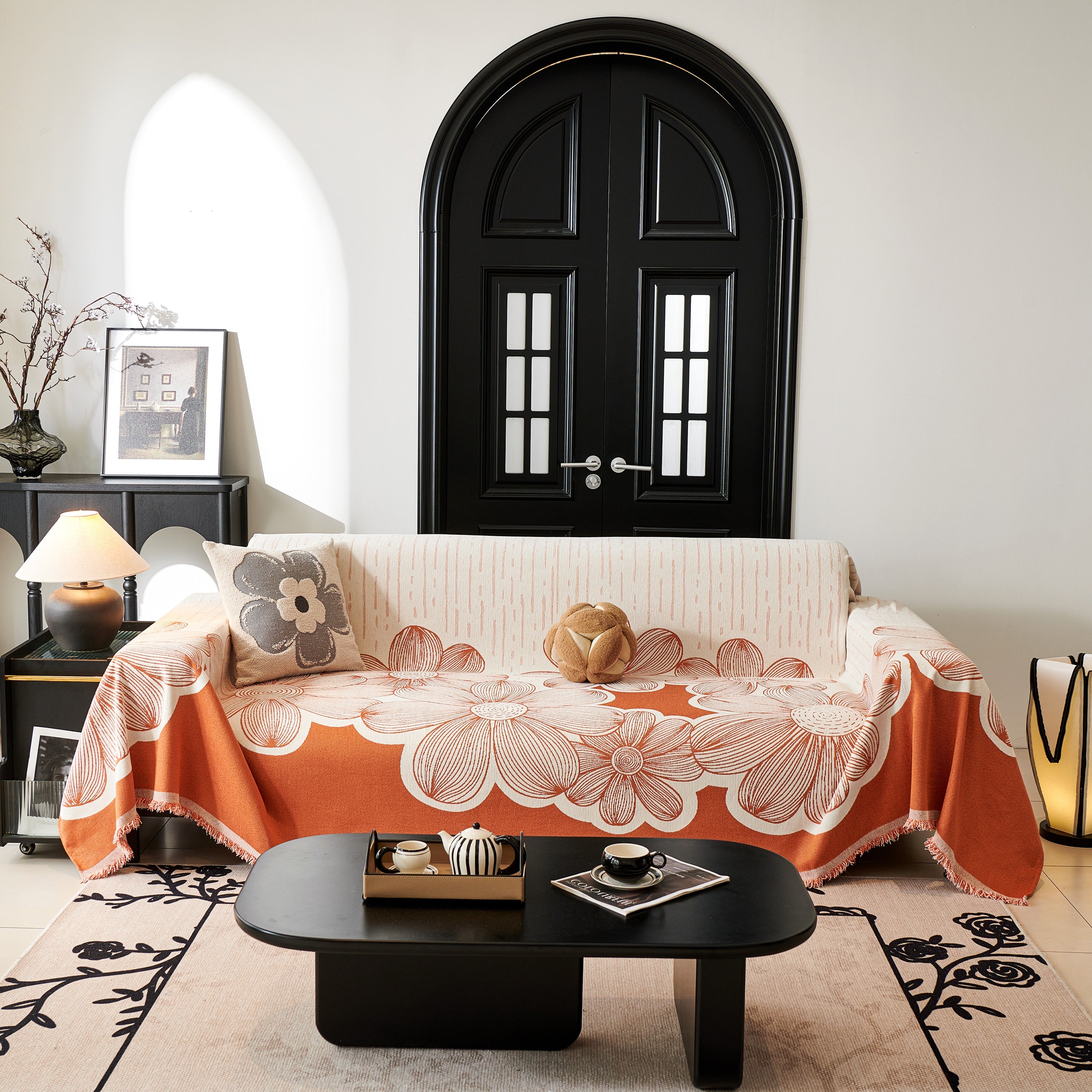 Floral Sofa Slipcovers Reversible Sofa Throw Covers With Tassels Pretty Furniture Covers For Sofas