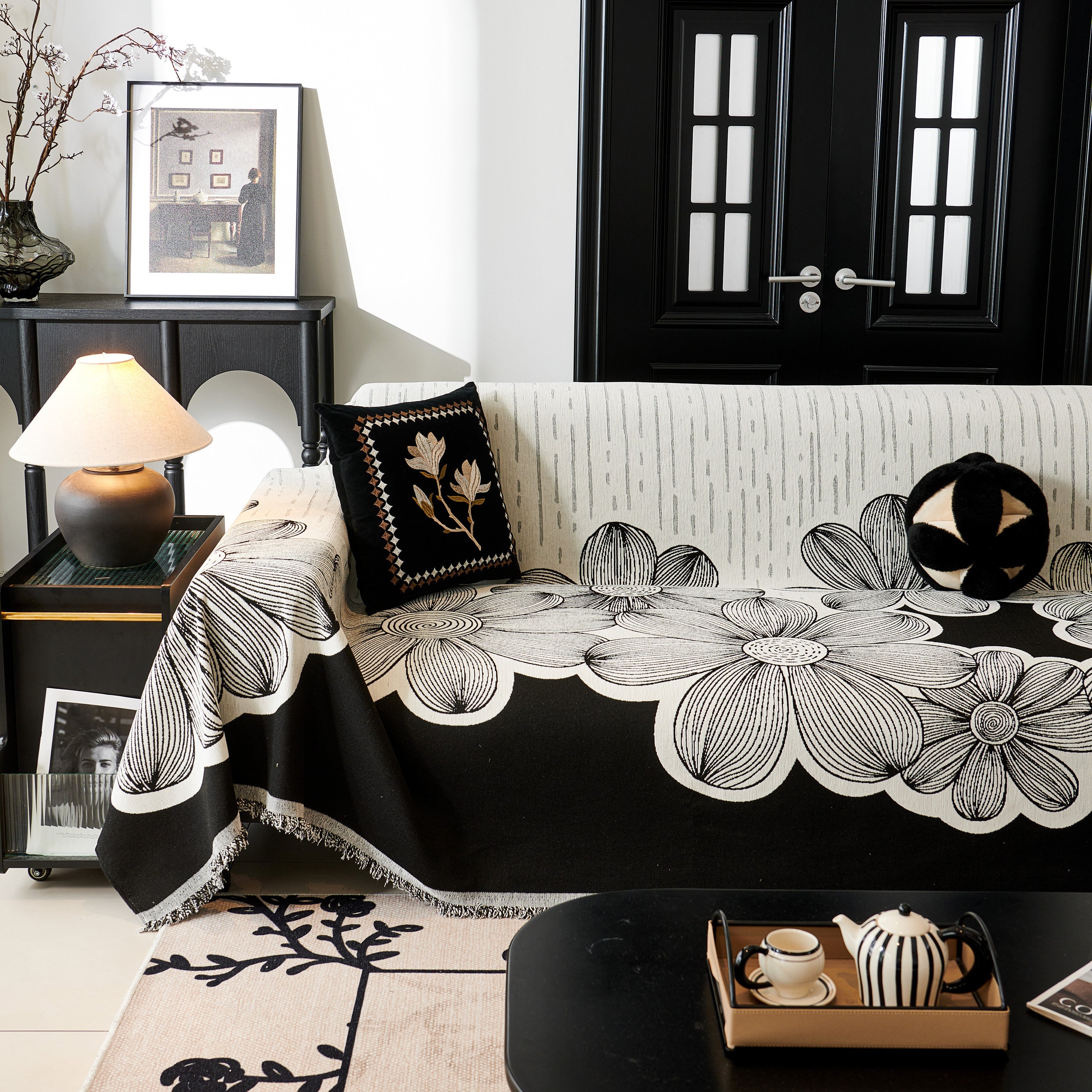Floral Sofa Slipcovers Reversible Sofa Throw Covers With Tassels Pretty Furniture Covers For Sofas