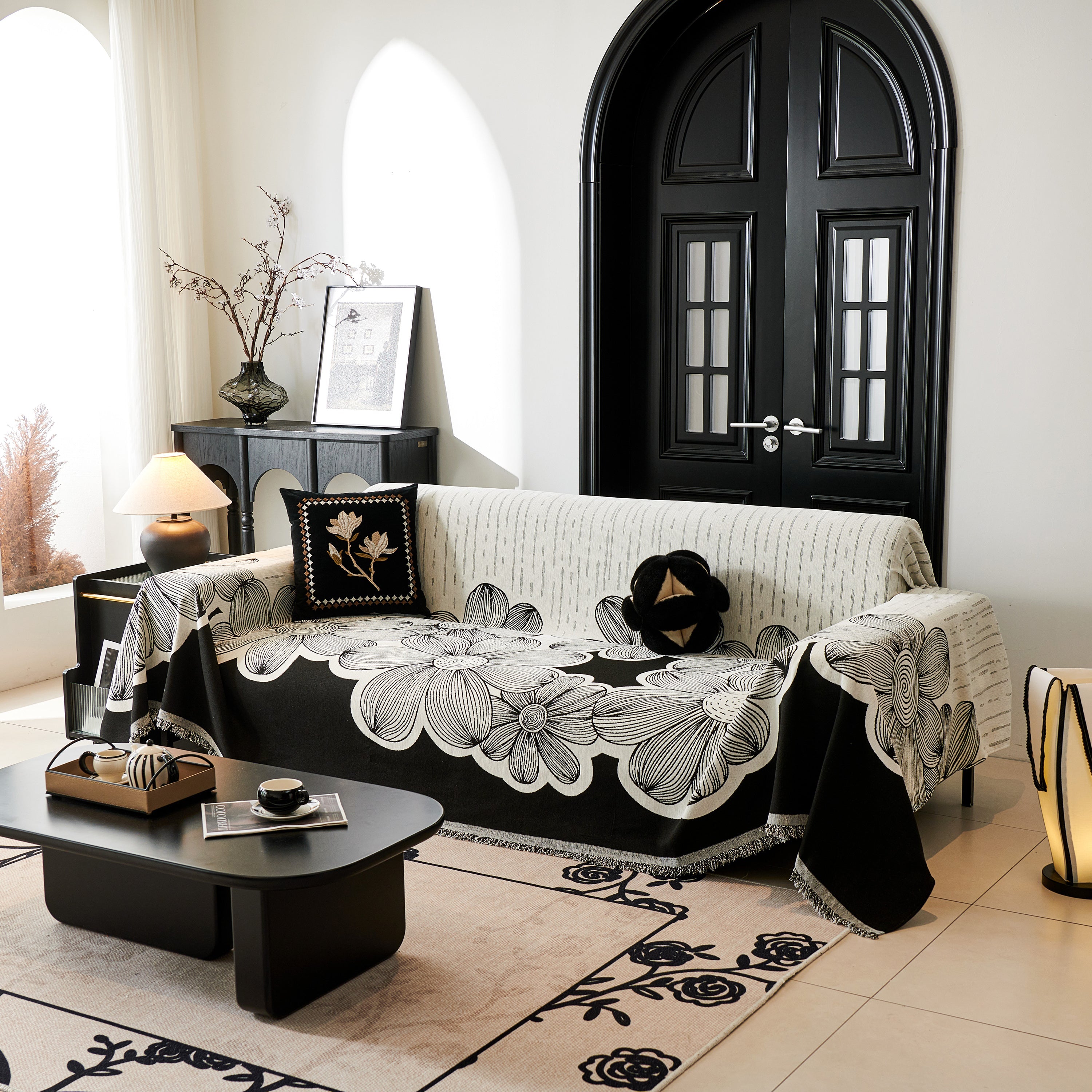 Floral Sofa Slipcovers Reversible Sofa Throw Covers With Tassels Pretty Furniture Covers For Sofas