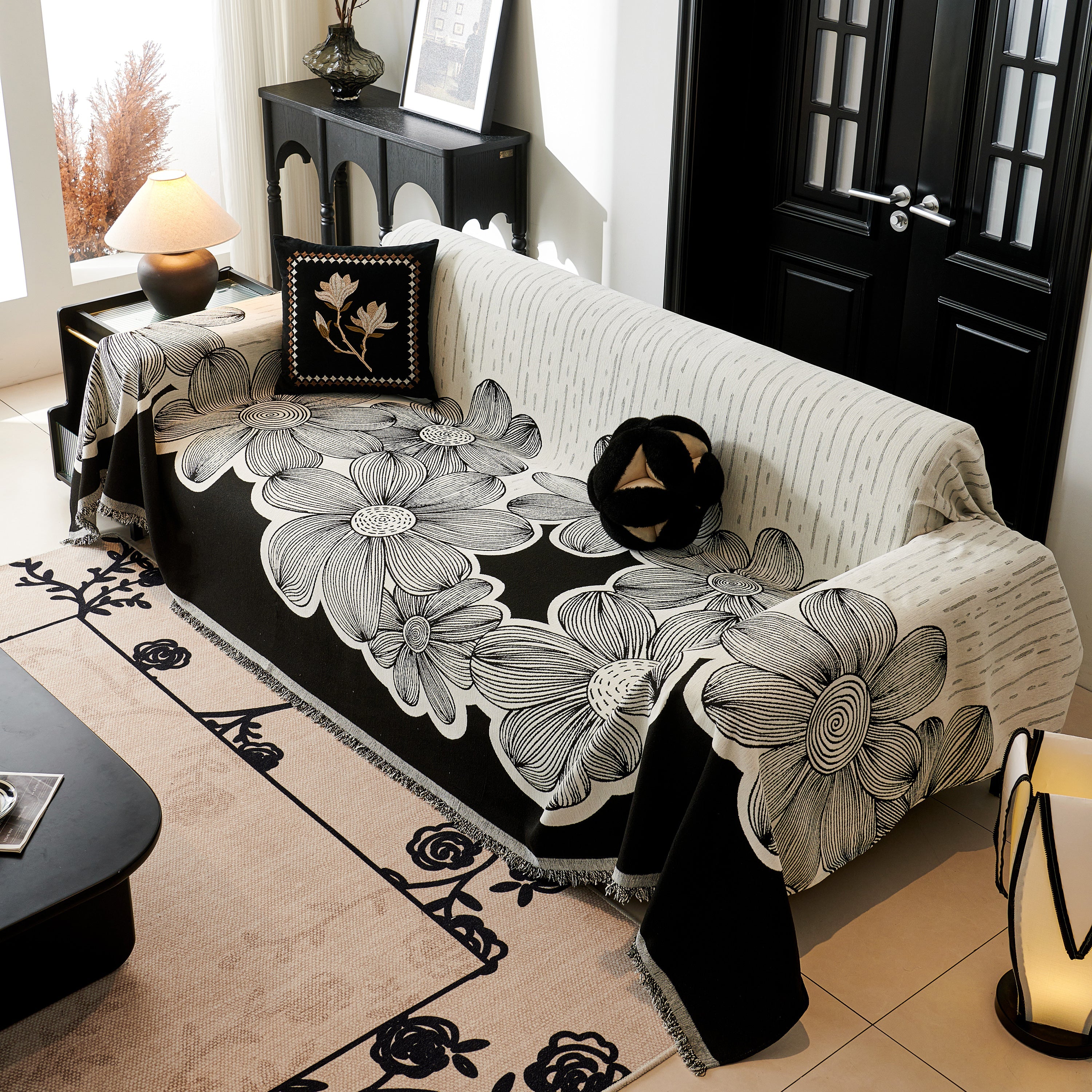 Floral Sofa Slipcovers Reversible Sofa Throw Covers With Tassels Pretty Furniture Covers For Sofas