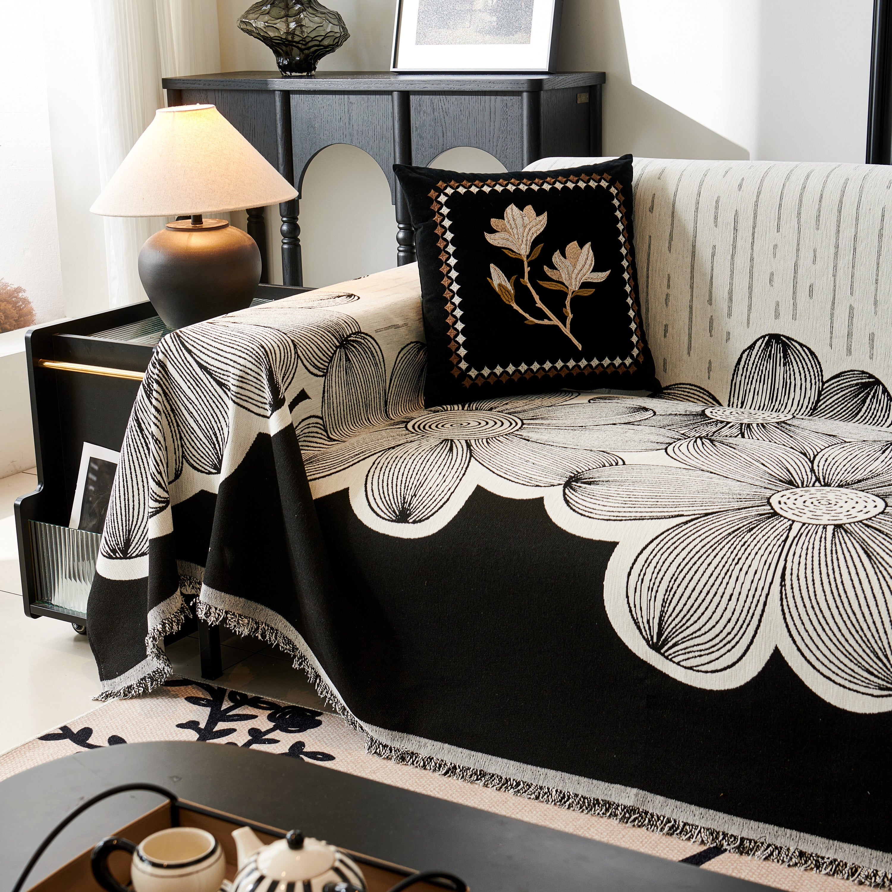 Floral Sofa Slipcovers Reversible Sofa Throw Covers With Tassels Pretty Furniture Covers For Sofas