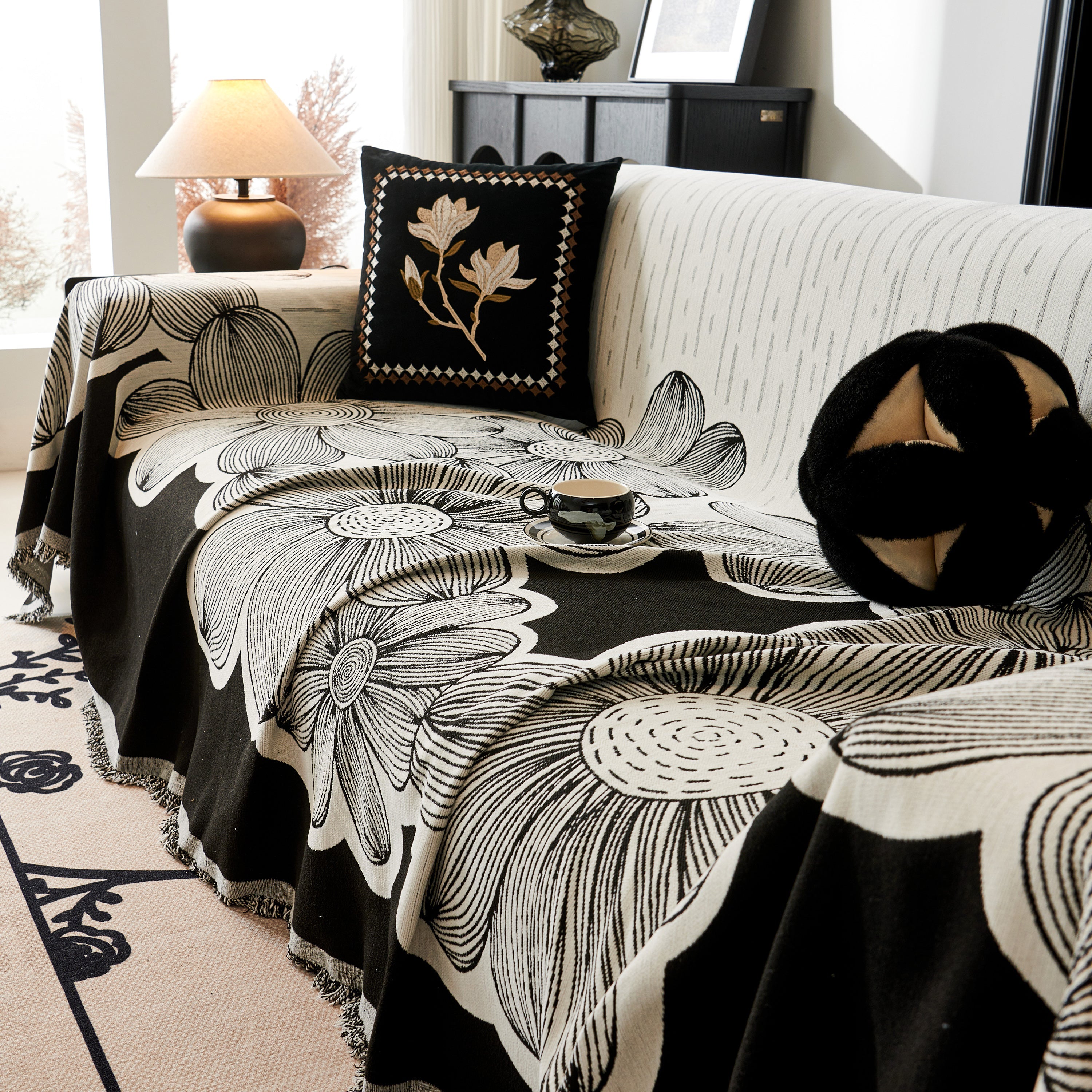 Floral Sofa Slipcovers Reversible Sofa Throw Covers With Tassels Pretty Furniture Covers For Sofas