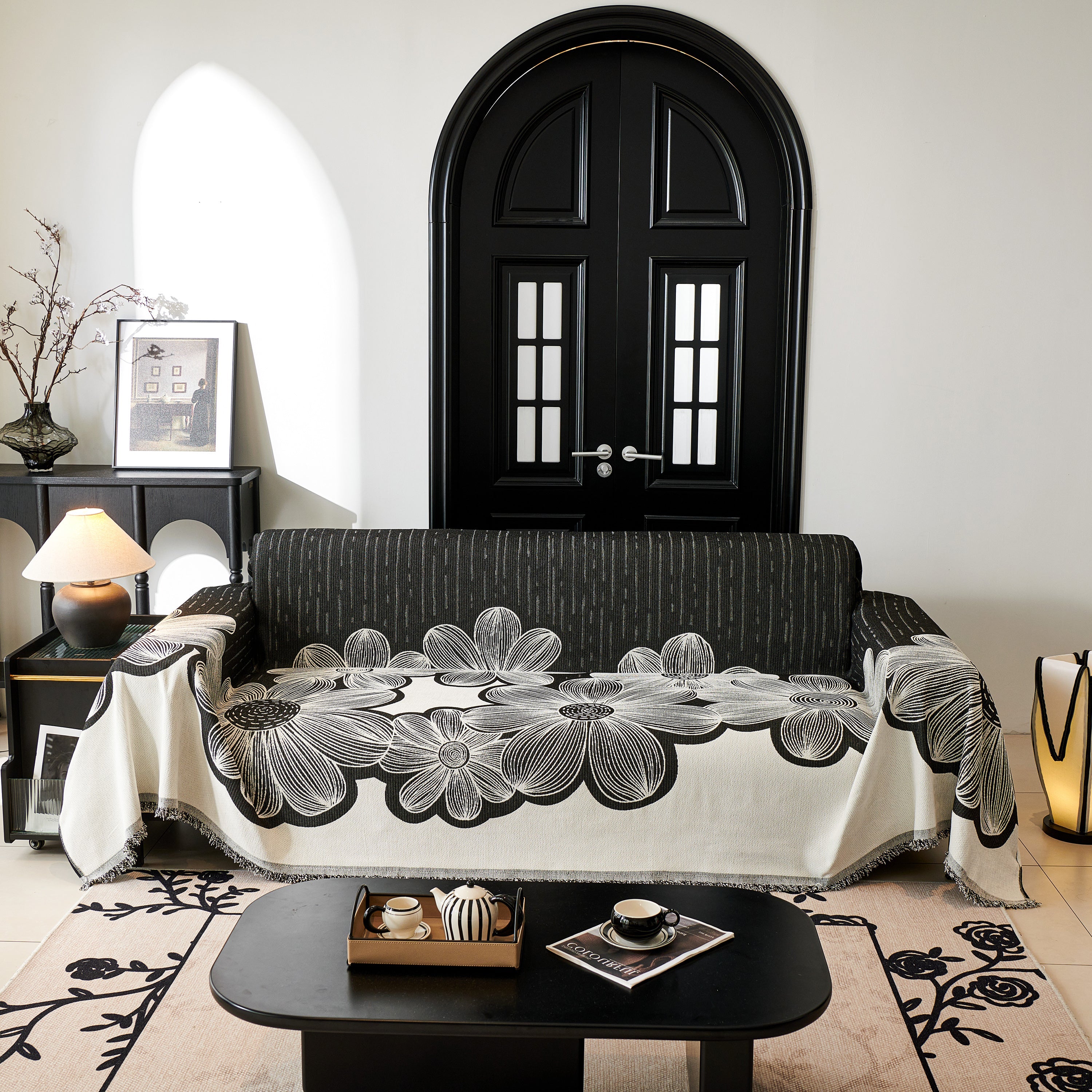 Floral Sofa Slipcovers Reversible Sofa Throw Covers With Tassels Pretty Furniture Covers For Sofas