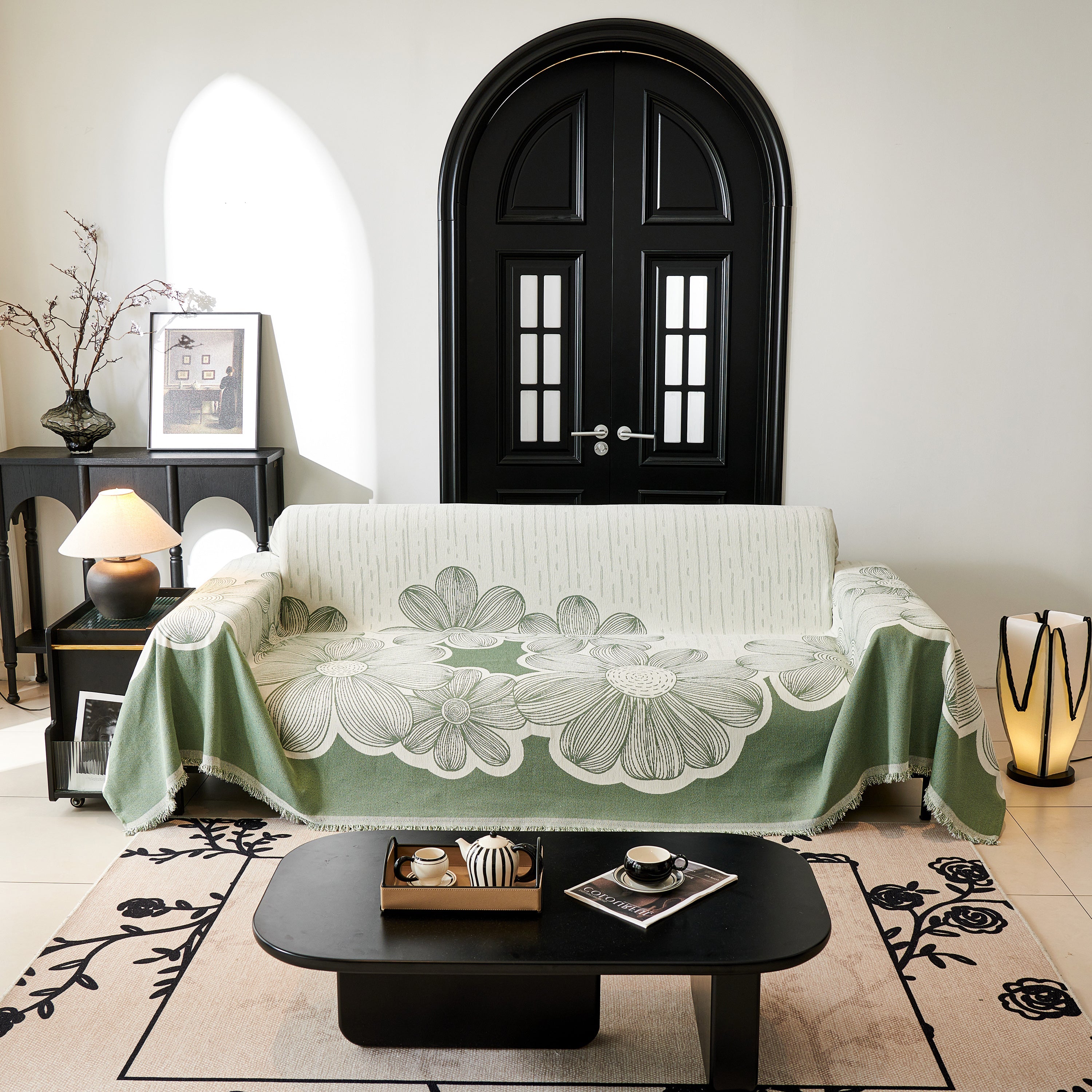 Floral Sofa Slipcovers Reversible Sofa Throw Covers With Tassels Pretty Furniture Covers For Sofas